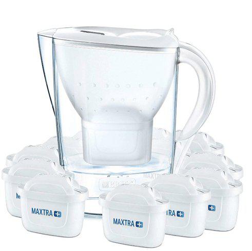 Brita Marella MAXTRA+ Water Filter Jug with 12 Cartridges - 2.4L, Cool White - Healthxpress.ie