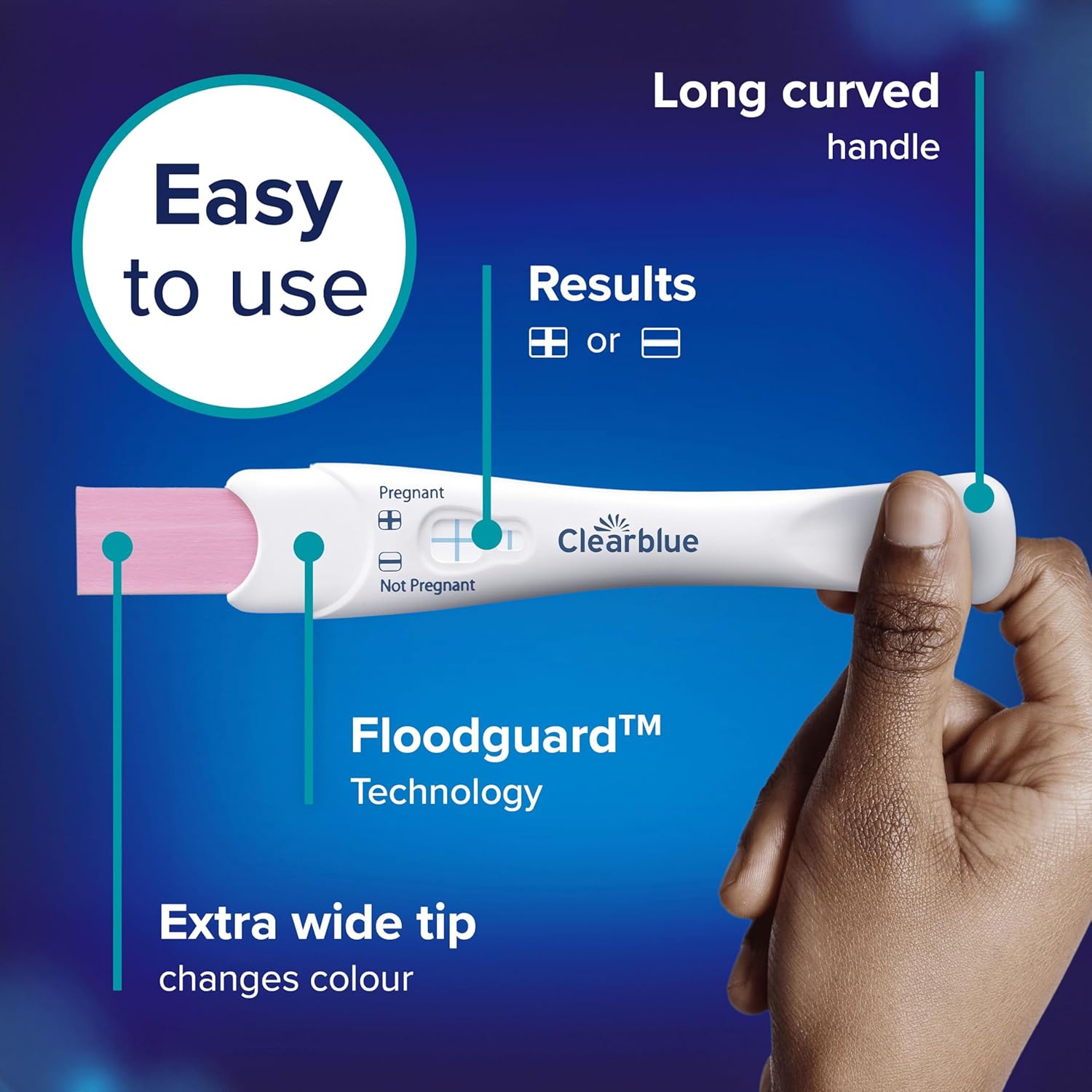 Clearblue Pregnancy Test, Rapid Detection, Result As Fast As 1 Minute, 1 Test, Easy at Home Testing, Packaging May Vary