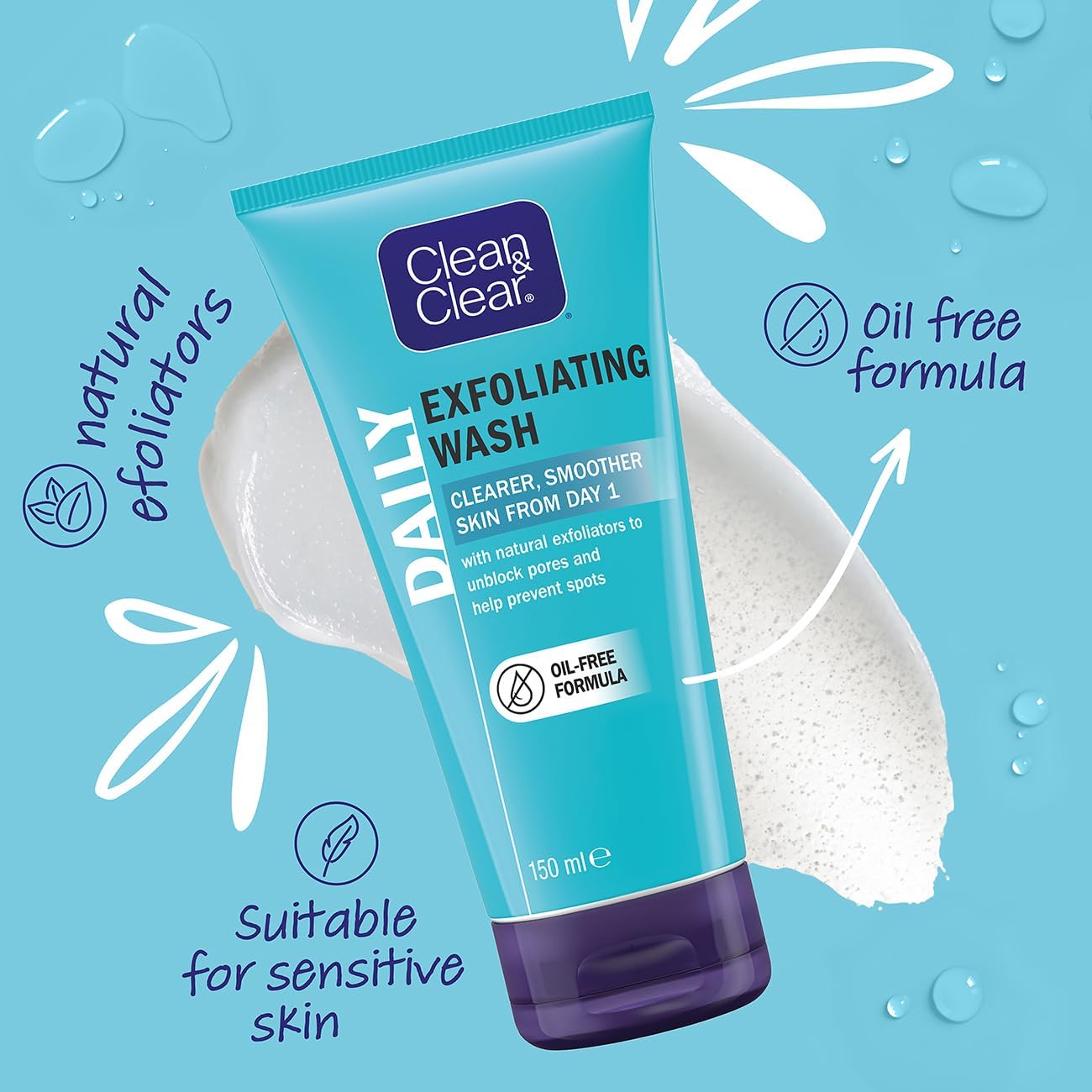Clean and Clear Exfoliating Daily Wash, 150ml