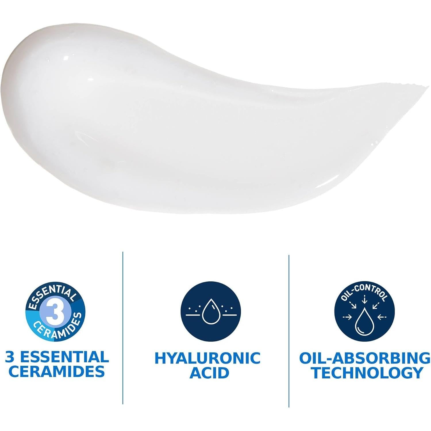 CeraVe Oil Control Gel-Cream Moisturiser With Oil Absorbing Technology & Ceramides For Combination and Oily Skin 52ml