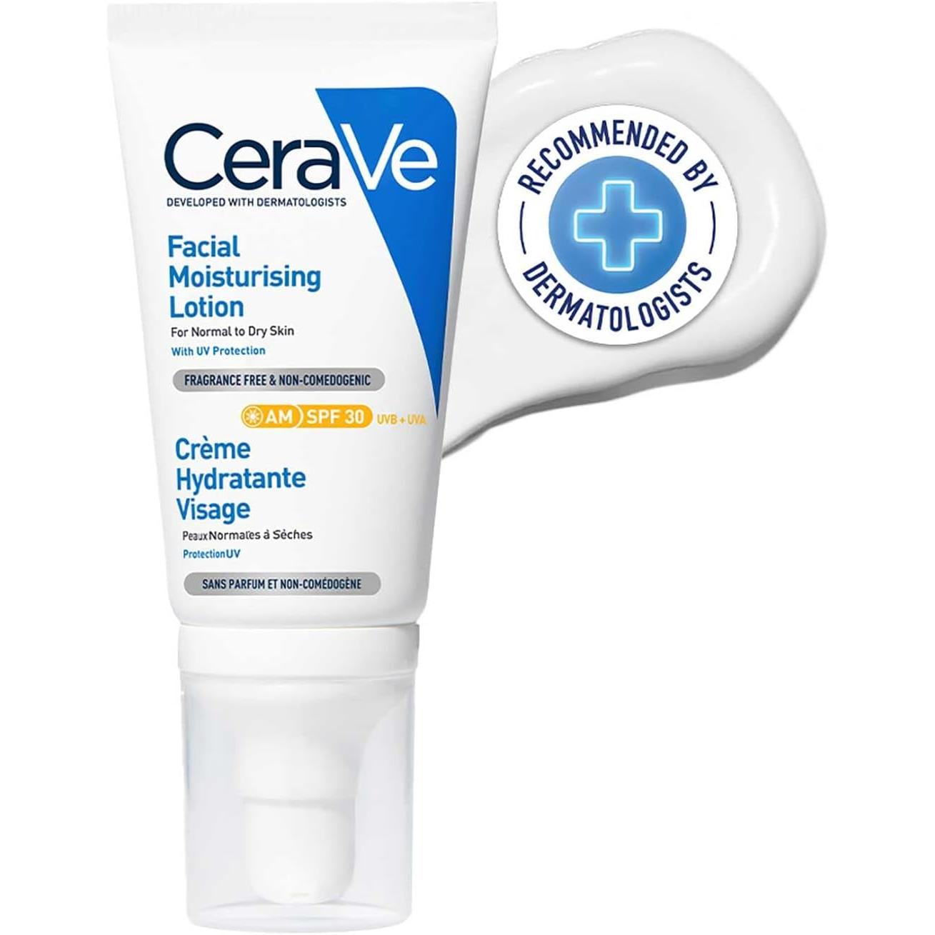 CeraVe AM Facial Moisturising Lotion SPF30 with Ceramides for Normal to Dry Skin 52ml