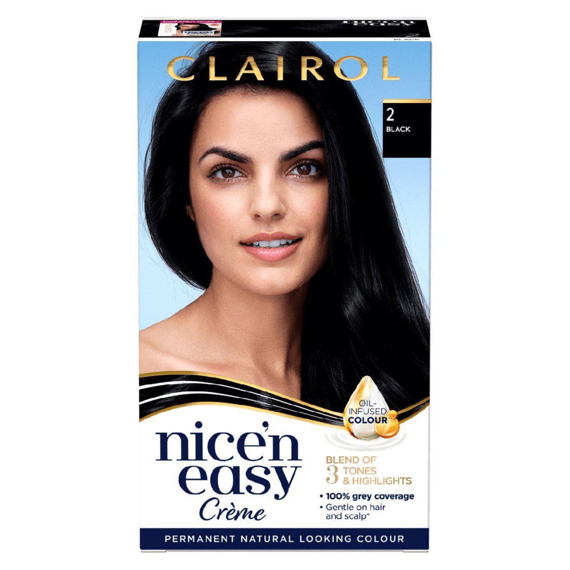 Clairol Nice N Easy Crème Natural Looking Permanent Hair Dye - 2 Black - Healthxpress.ie