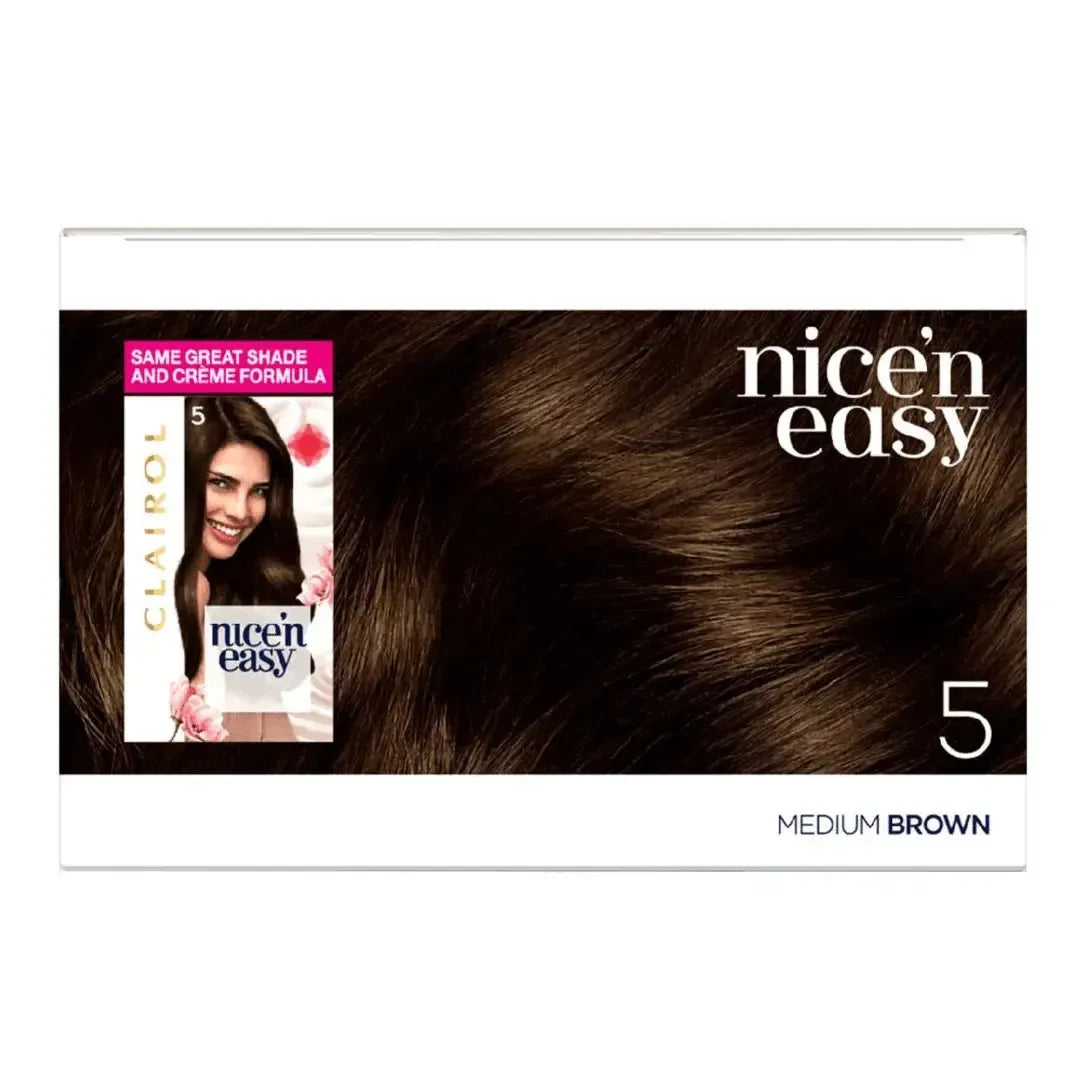 Clairol Nice N Easy Crème Natural Looking Permanent Hair Dye - 5 Medium Brown - Healthxpress.ie