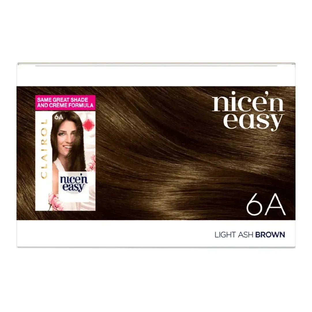 Clairol Nice N Easy Crème Natural Looking Permanent Hair Dye, 6A Light Ash Brown - Healthxpress.ie