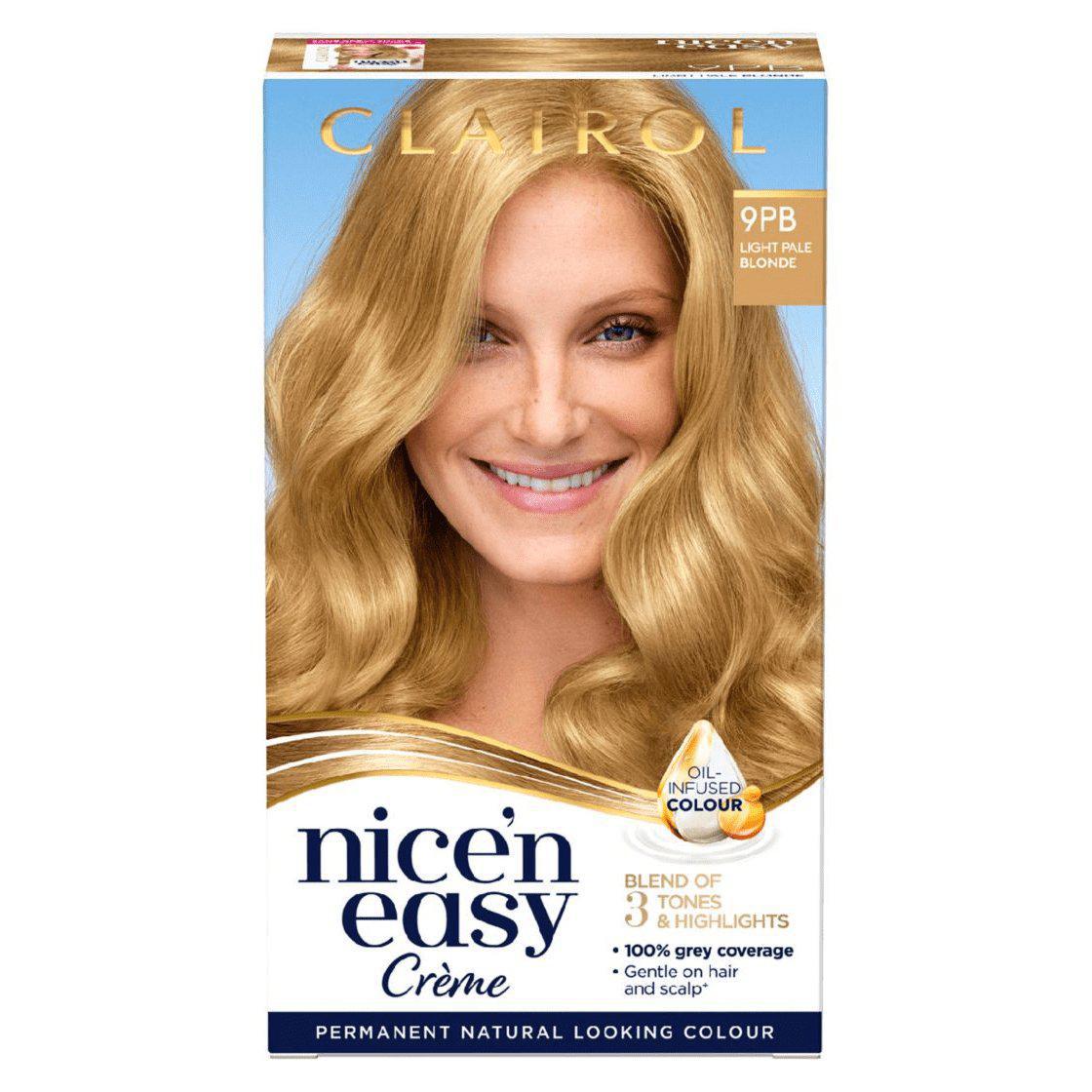 Clairol Nice N Easy Crème Natural Permanent Hair Dye - 9PB Light Pale Blonde - Healthxpress.ie