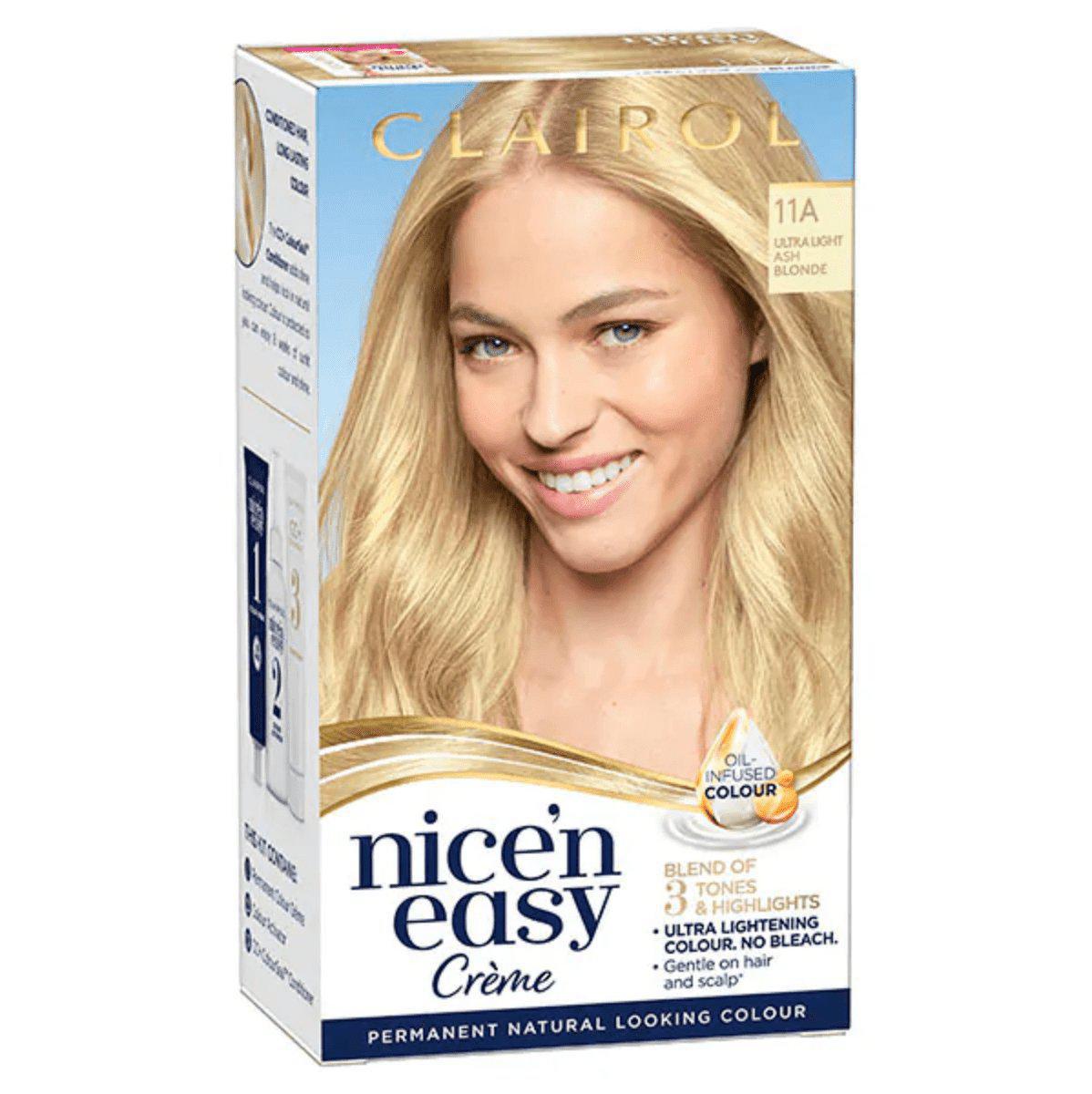 Clairol Nice N Easy Crème Permanent Hair Dye - 11A Ultra Light Ash Blonde - Healthxpress.ie