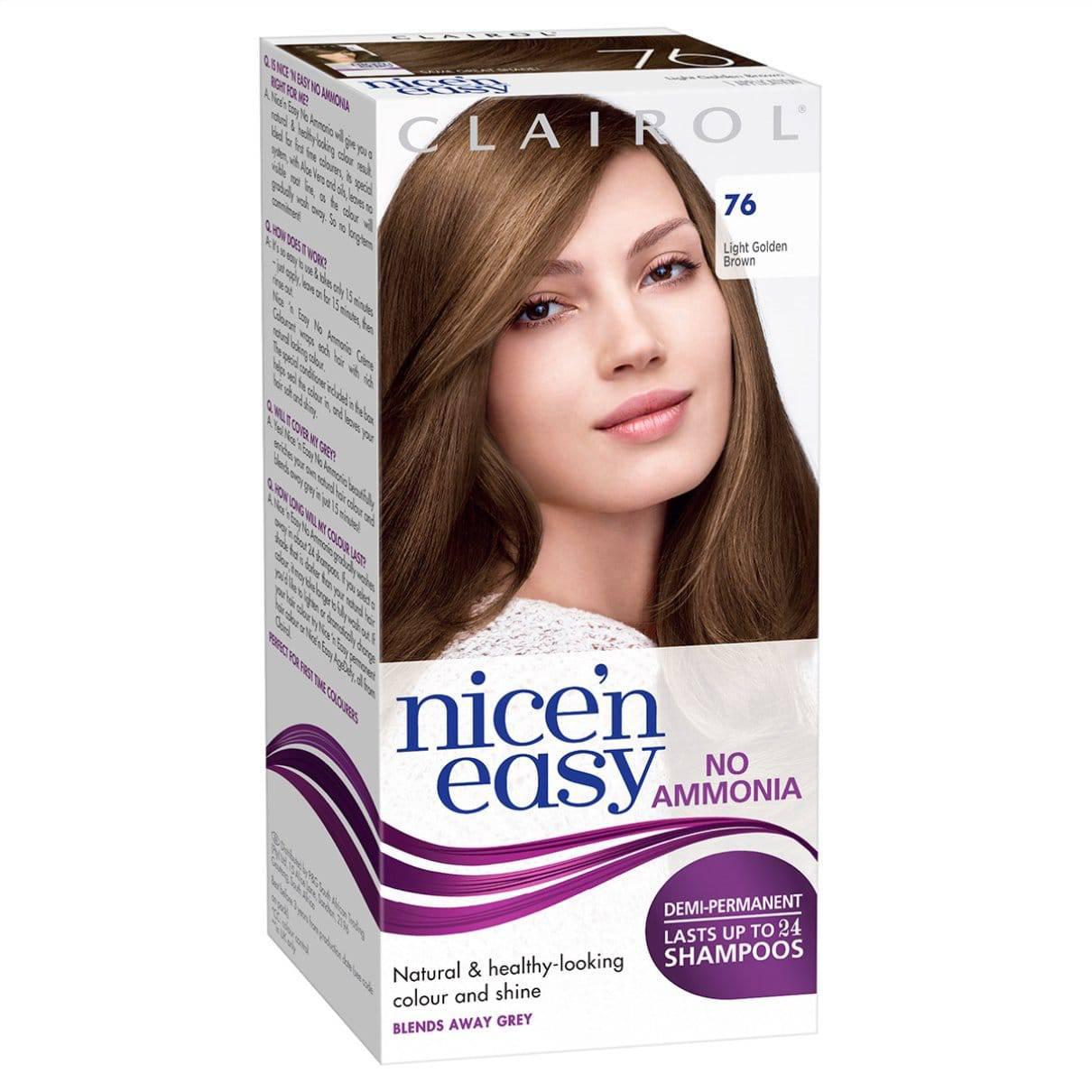 Clairol Nice N Easy No Ammonia Semi-Permanent Hair Dye - 76 Light Golden Brown - Healthxpress.ie