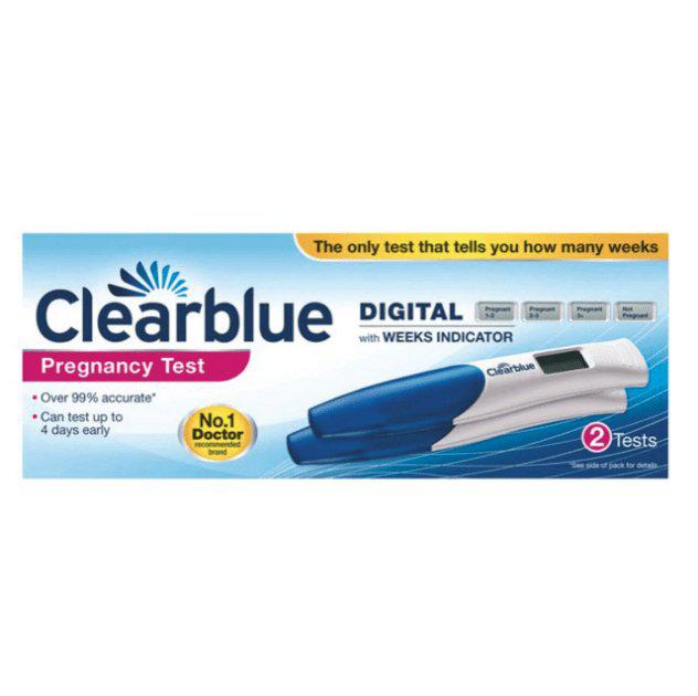 Clearblue Pregnancy Test with Weeks Indicator - Clear Digital Result - Pack of 2 - Healthxpress.ie