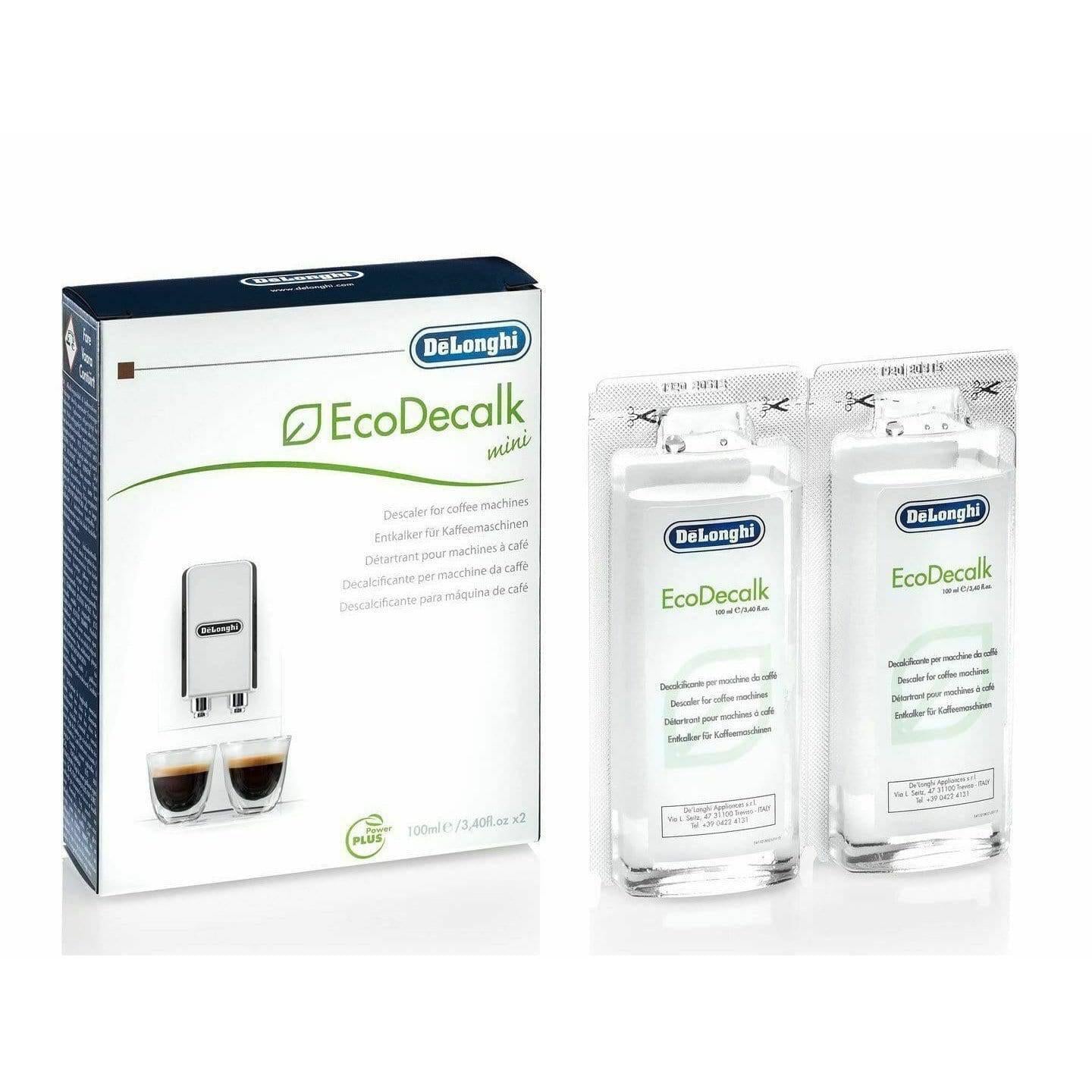 De'Longhi Mini EcoDecalk Descaling Solution - For Coffee Machines, 100ml, 2 Pack - Healthxpress.ie