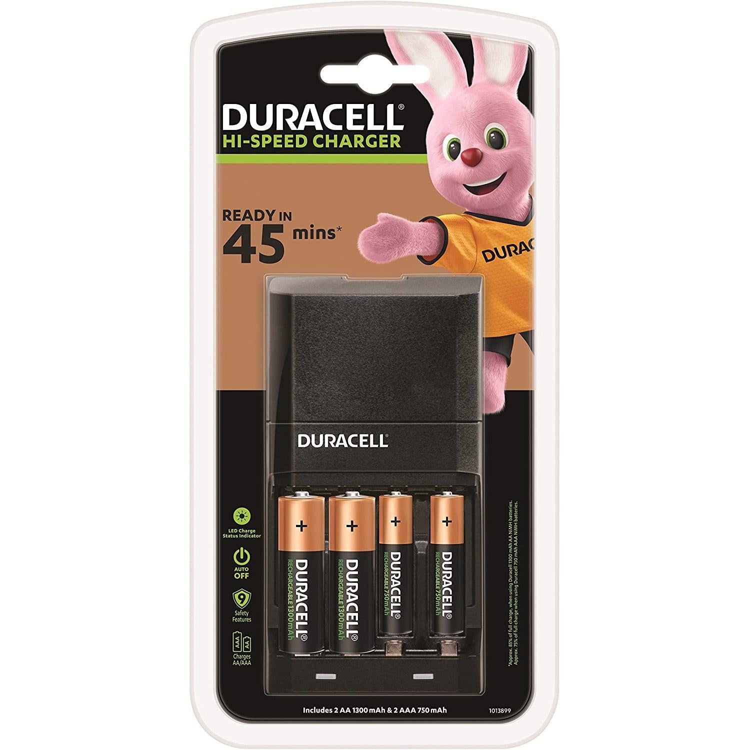 Duracell 45 minutes Battery Charger with 2 AA and 2 AAA - Healthxpress.ie