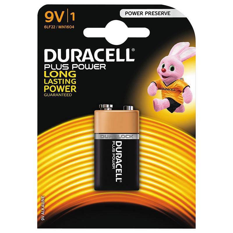 Duracell Plus 9V Power Alkaline Battery - Lasts Up to 50% Longer - Pack of 1 - Healthxpress.ie