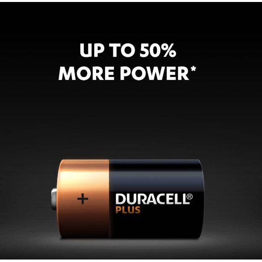 Duracell Plus Power Alkaline C Battery - Lasts Up to 50% Longer - Pack of 2 - Healthxpress.ie