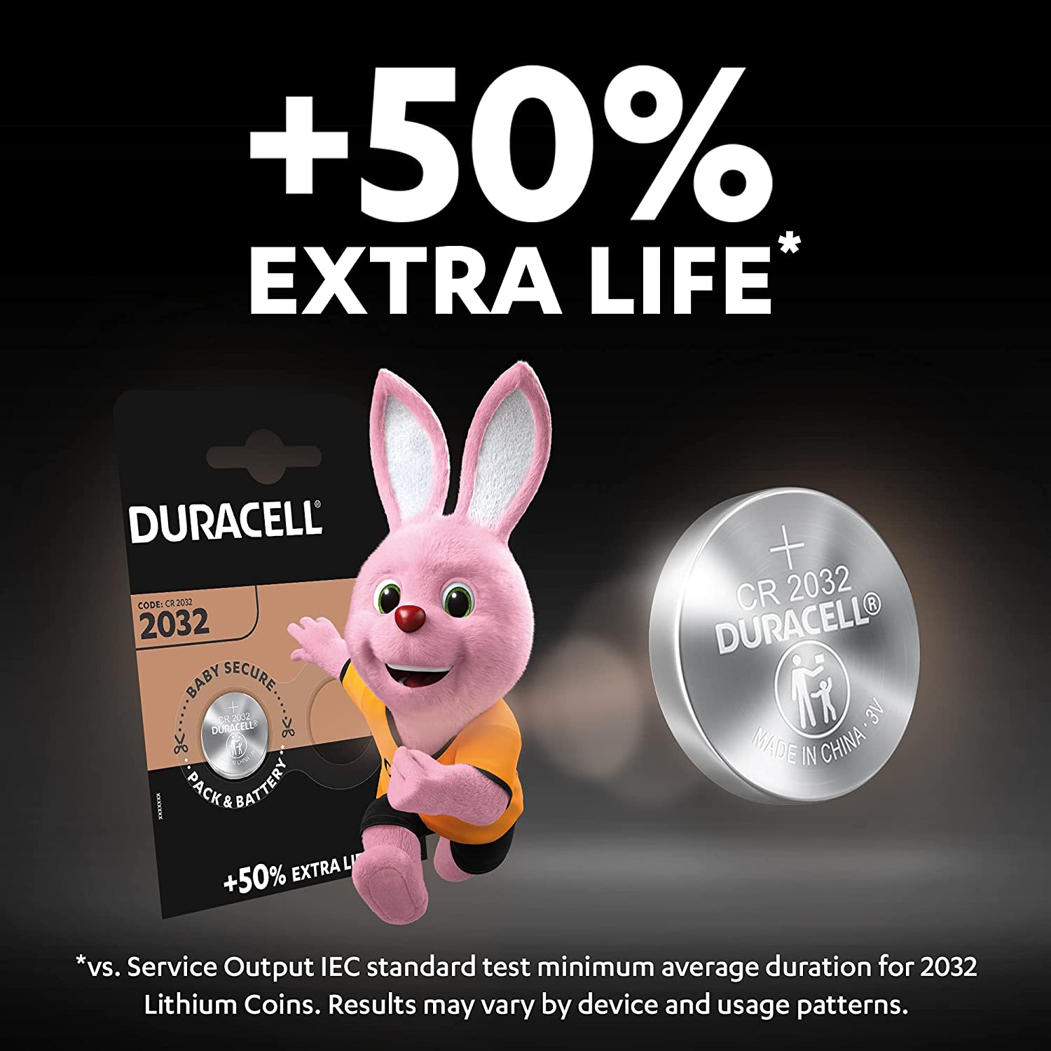 Duracell Specialty 2032 Lithium Coin Battery 3 V, Pack of 2, with Baby Secure Technology (DL2032/CR2032)