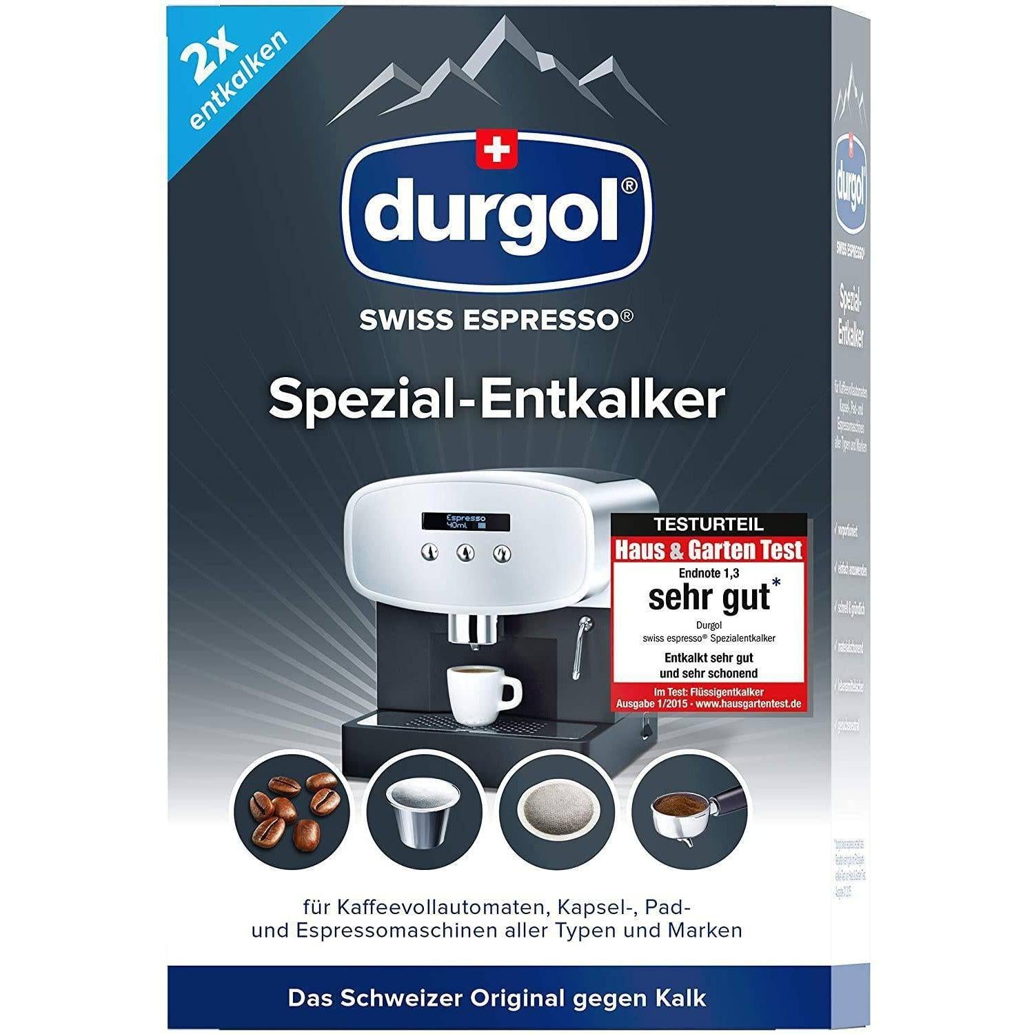 Durgol Swiss Espresso Special Descaler for All Coffee Machines - 125ml, 2 Pack - Healthxpress.ie