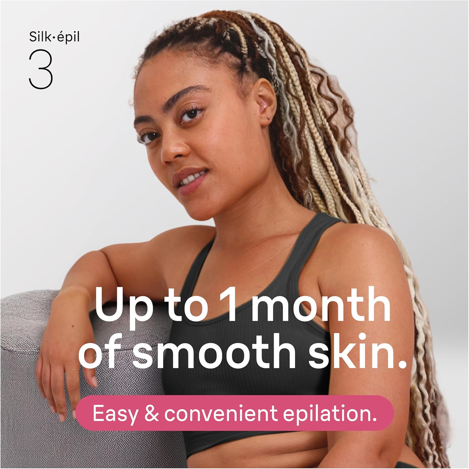 Braun Silk·épil 3, Corded Epilator, Easy Hair Removal, Lasting Smooth Skin, Includes Shaver Head and Trimmer Comb, 3-031, Pink