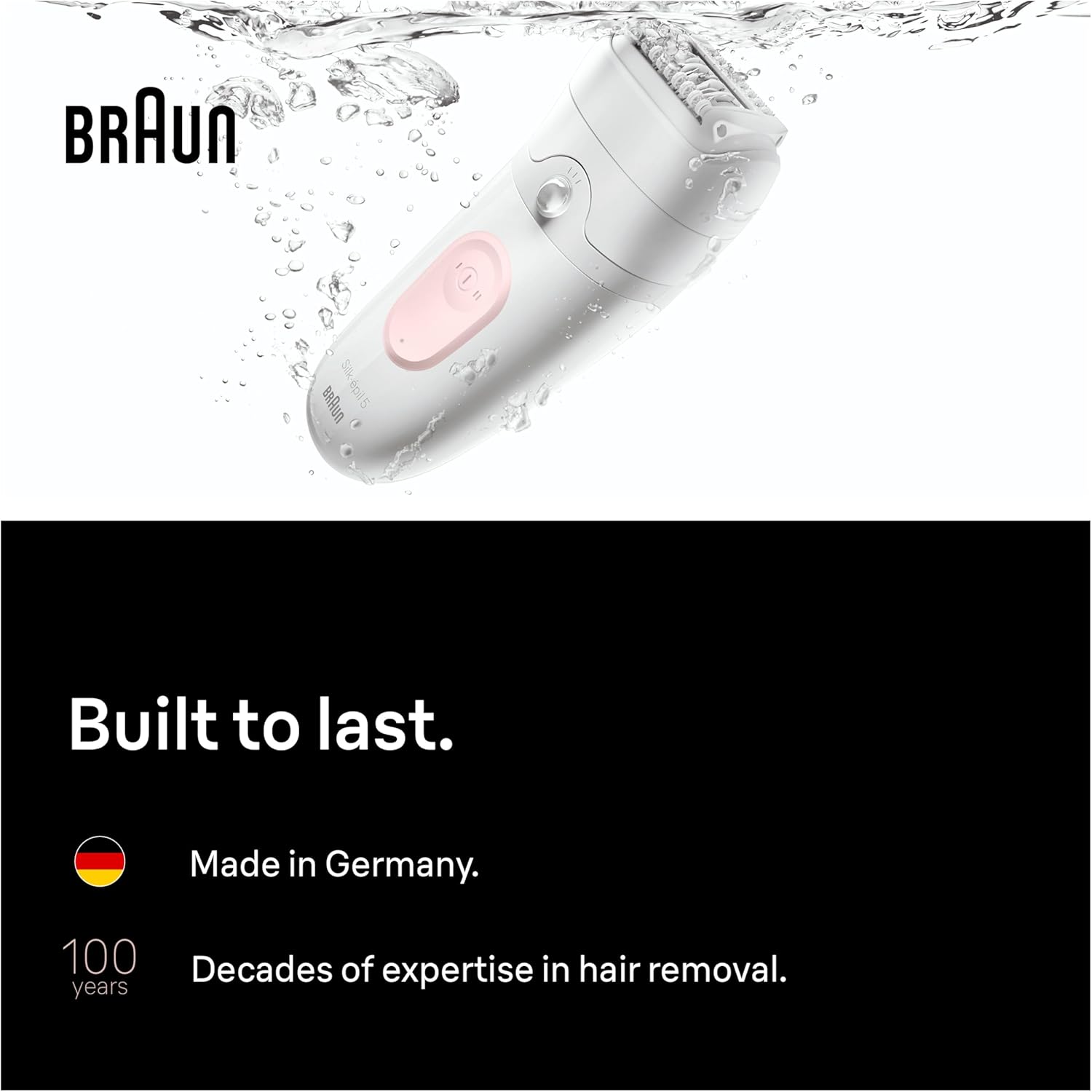 Braun Silk·épil 5, Wet & Dry Epilator, Easy Hair Removal, Lasting Smooth Skin, 5-000, Flamingo Pink