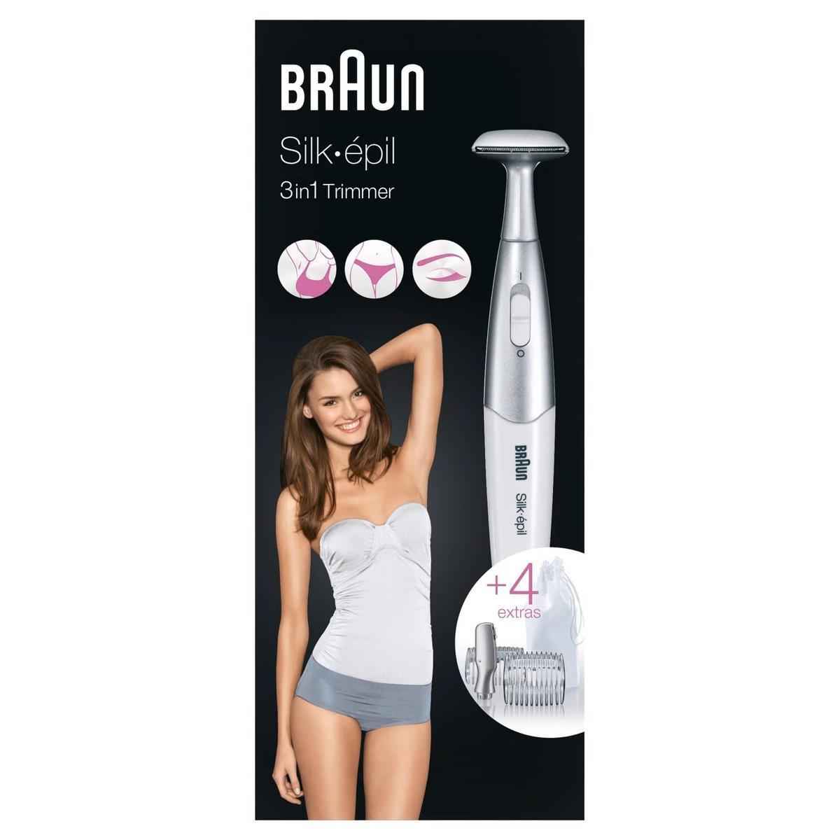 Braun Bikini Trimmer FG1100 Including 4 extras (2 Long-Life Cutting Heads, 5mm Comb and 8mm Comb)