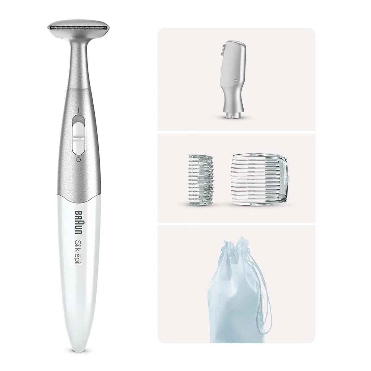 Braun Bikini Trimmer FG1100 Including 4 extras (2 Long-Life Cutting Heads, 5mm Comb and 8mm Comb)