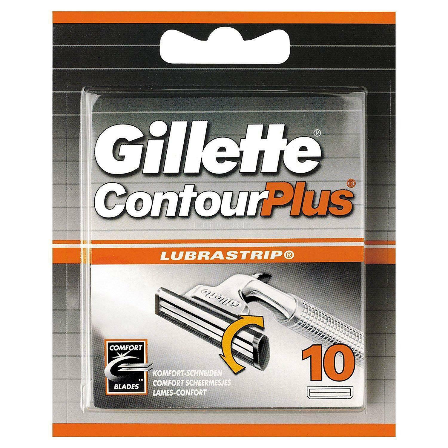 Gillette Contour Plus Razor Blades for Men with Comfort System, Pack of 10 Refill Blades - Healthxpress.ie