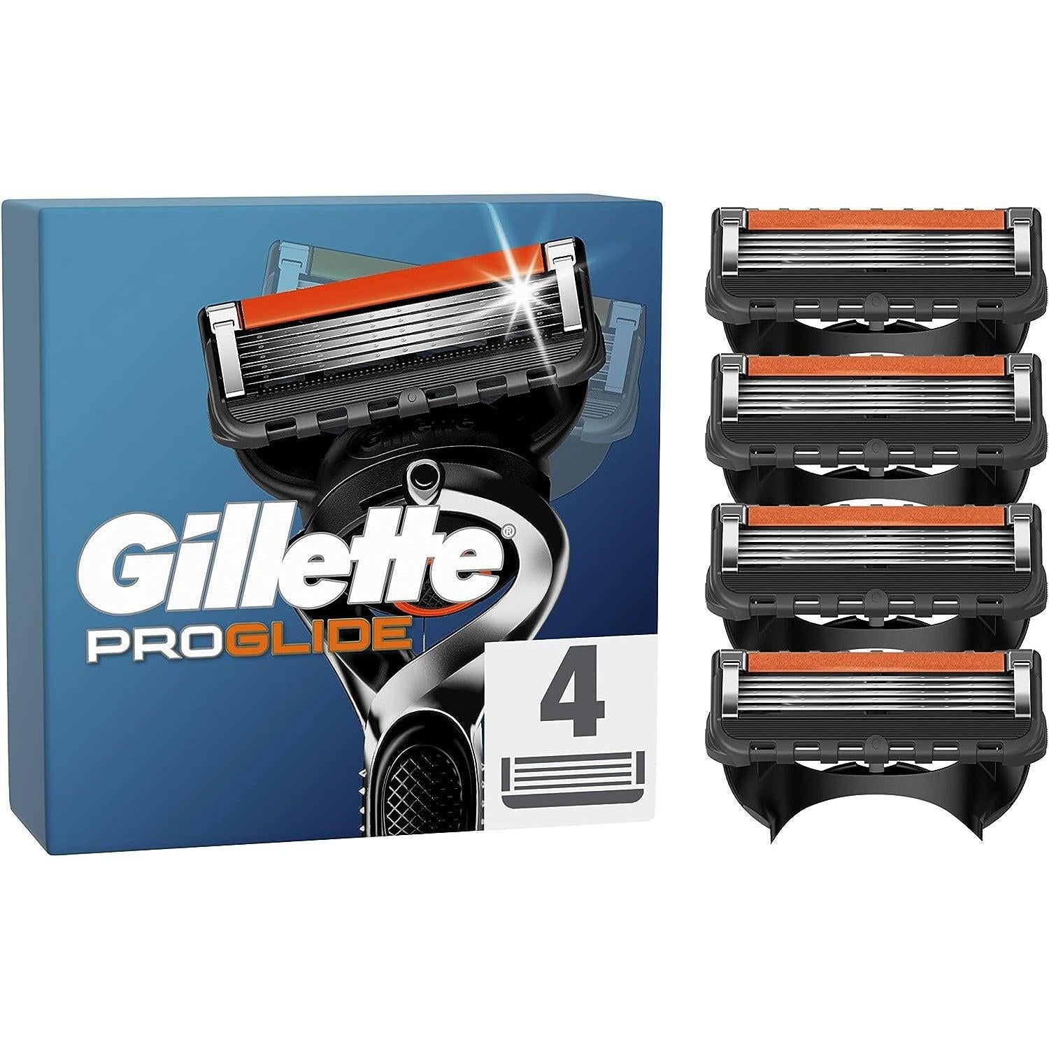 Gillette ProGlide Men’s Razor Blade Refills, 4 Count, with 5 Anti-Friction Blades for a Close, Long-Lasting Shave