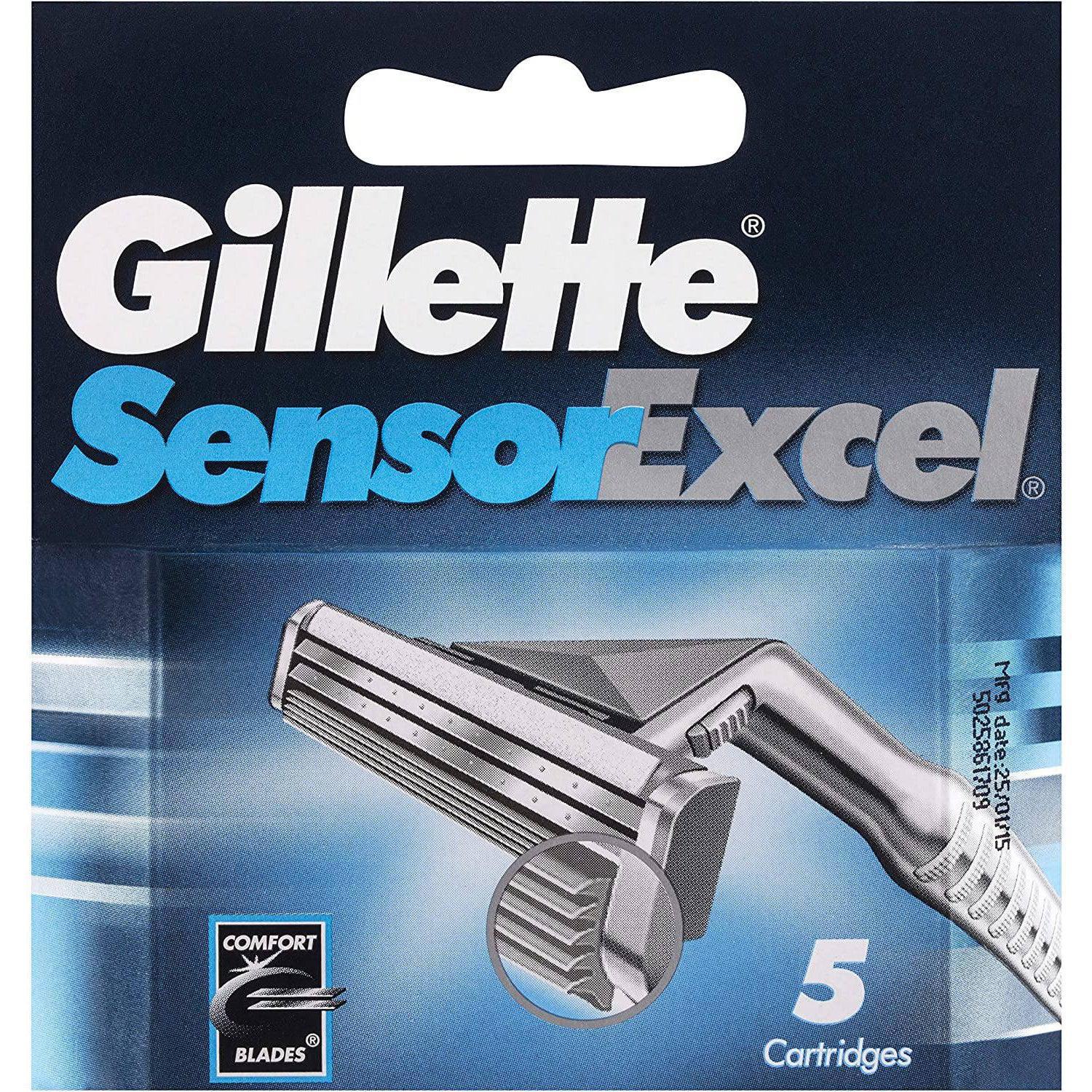 Gillette Sensor Excel Refill Razor Blade Cartridges - 5 Blades Cartridges - Healthxpress.ie