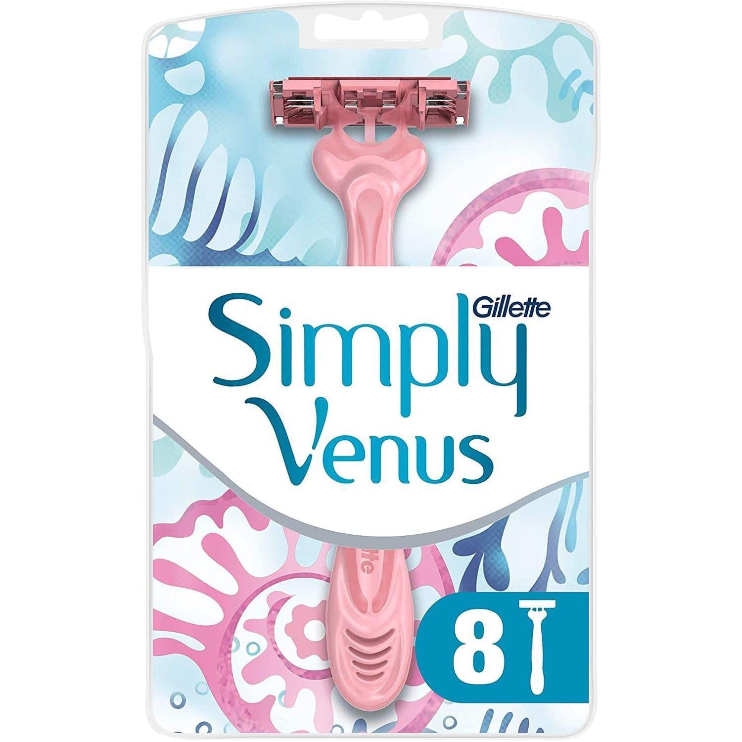 Gillette Simply Venus 3 Women's Disposable Razors, 8 Pack - Healthxpress.ie