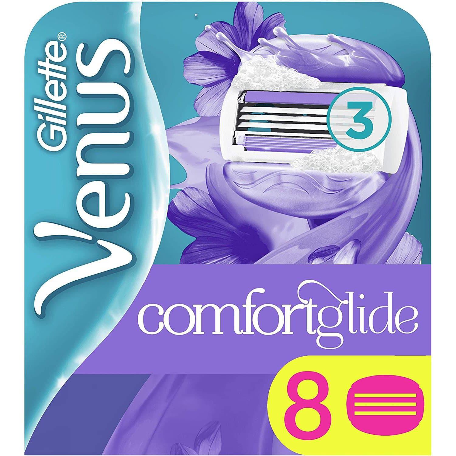 Gillette Venus Comfortglide Breeze 2-in-1 Women's Razor Blades, 8 Pack with Shaving Gel Bars - Healthxpress.ie