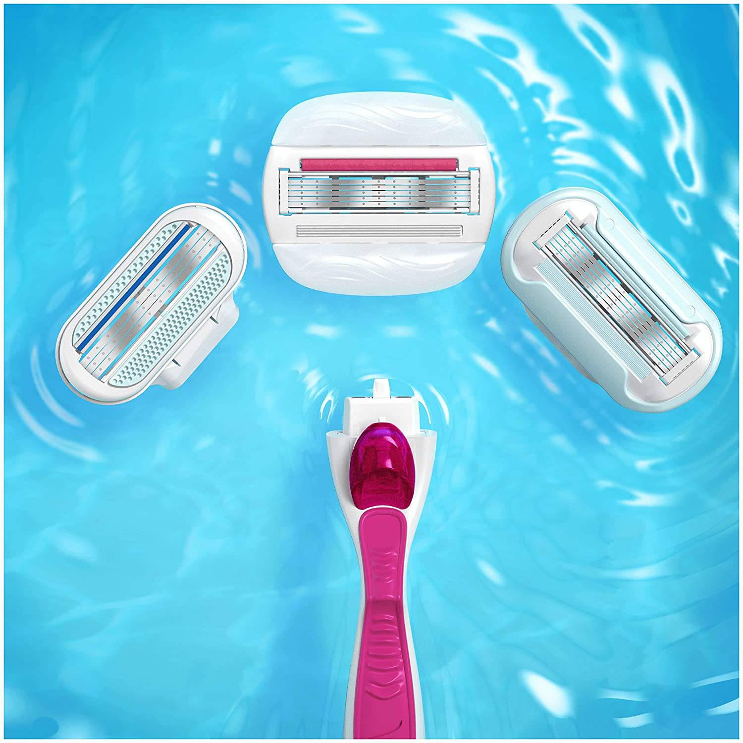 Gillette Venus Comfortglide Sugarberry with Olay 2-in-1 Women's Razor Blades, 3 Pack - with Shaving Gel Bars - Healthxpress.ie