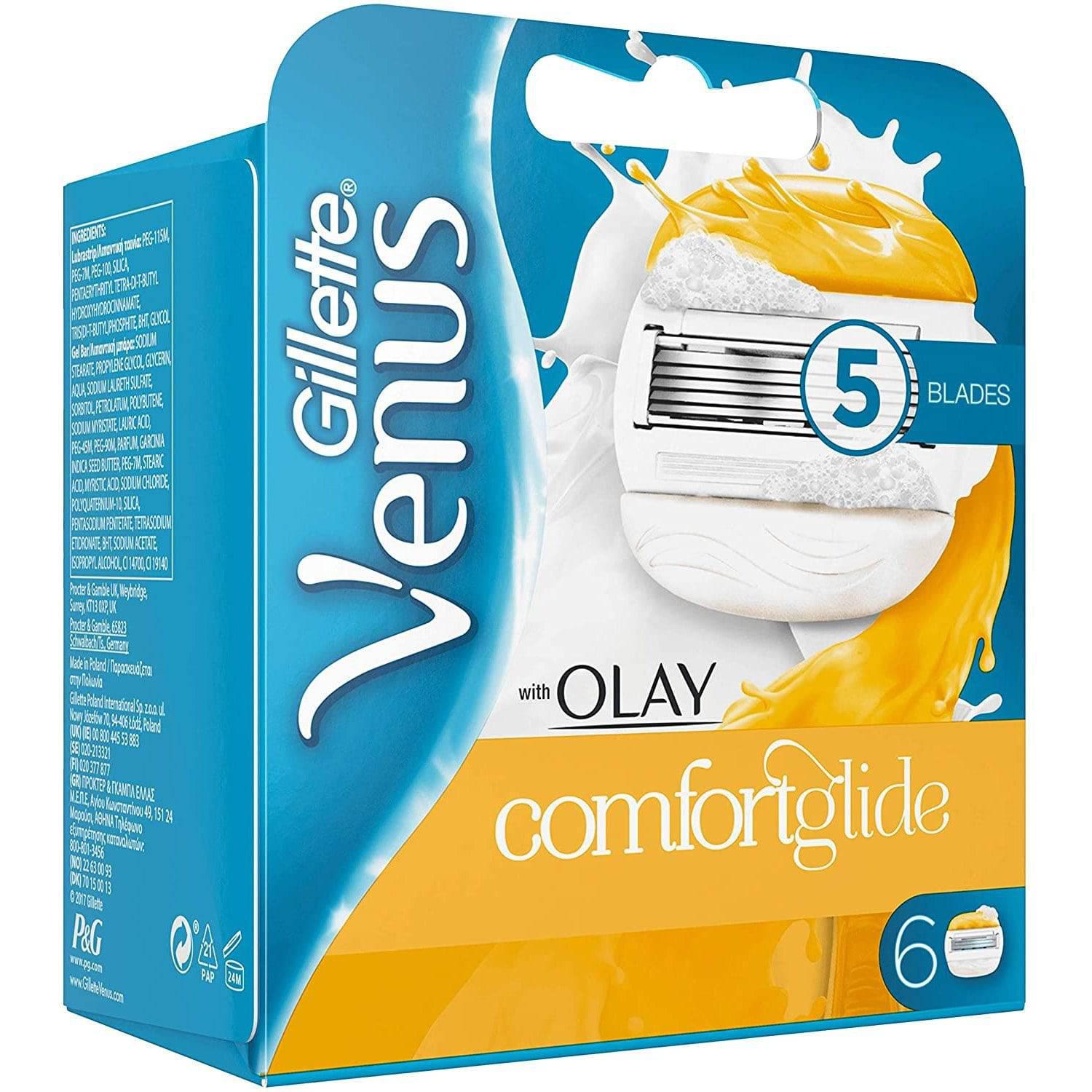 Gillette Venus Comfortglide with Olay 2-in-1 Women's Razor Blades - 6 Pack - Healthxpress.ie