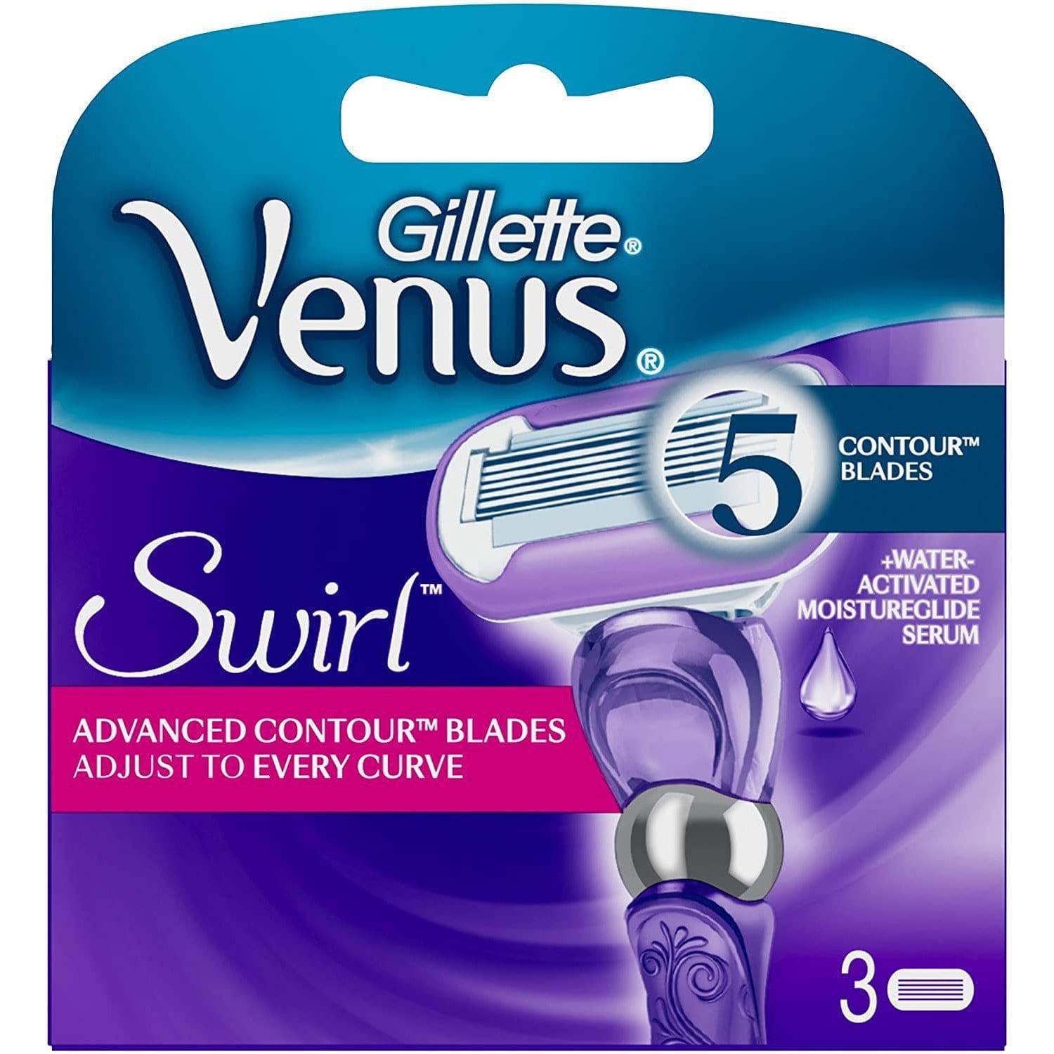Gillette Venus Swirl Blades 3 Pack - with Water-activated moisture glide - Healthxpress.ie