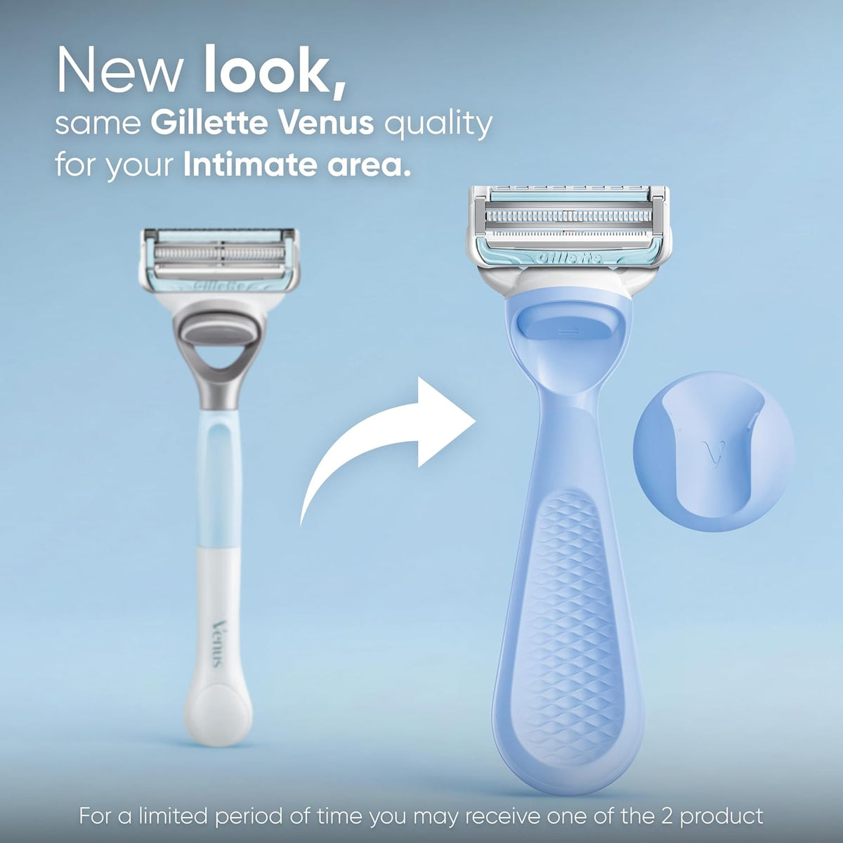 Gillette Venus Pubic Hair Razor for Women with Aloe, Precision Trimmer for Sensitive Skin, 1 Handle and 1 Blade Refill, Gentle Bikini & Intimate Area Razor