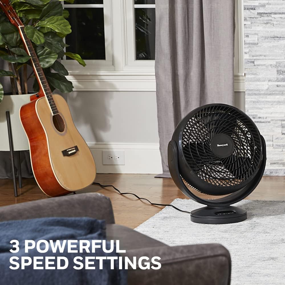 Honeywell Turbo Force Digital Oscillating Floor Fan  3 Speeds and 90 Degree Pivot), Black, (HF715BEV1)