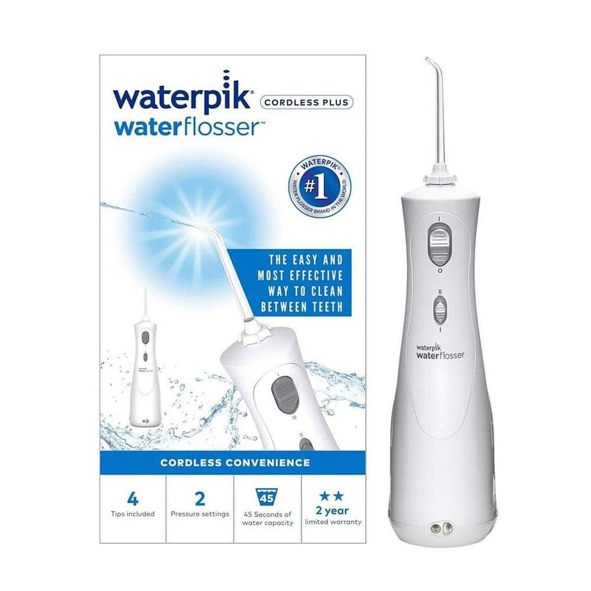 Waterpik Cordless Water Flosser - USB Rechargeable Battery, White WP-490 - Healthxpress.ie