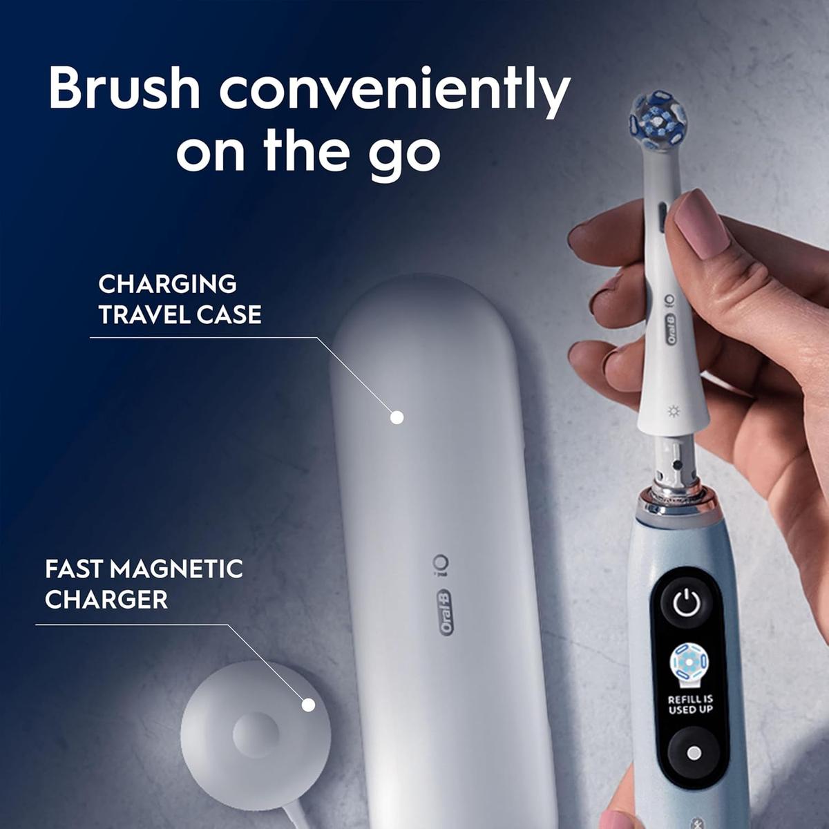 Oral-B iO9 Electric Toothbrushes , App Connected, 1 Toothbrush Head, Charging Travel Case & Magnetic Pouch, 7 Modes, 2 Pin Plug, Special Edition - Healthxpress.ie