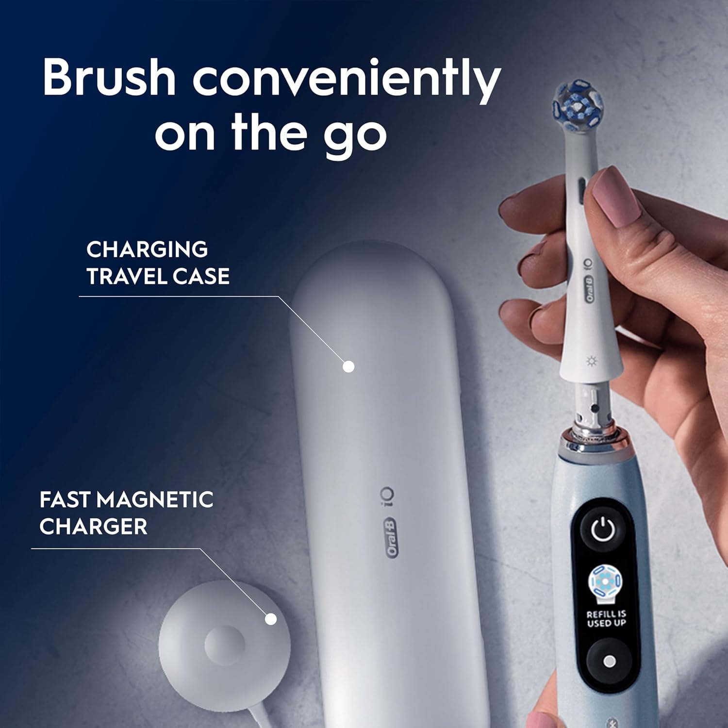 Oral-B iO9 Electric Toothbrushes , App Connected Handle, 1 Toothbrush Head, Charging Travel Case & Magnetic Pouch, 7 Modes, 2 Pin Plug, Special Edition