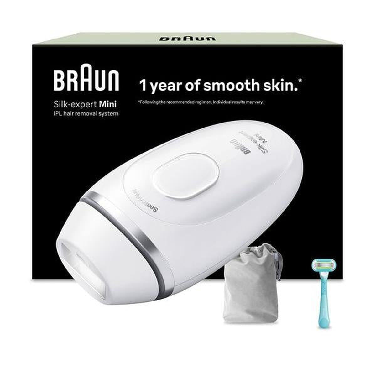 Braun IPL Silk-expert Mini, At Home Hair Removal, PL1114, Permanent Visible Hair Removal, - White