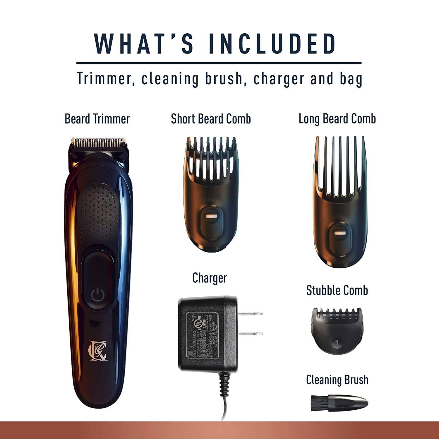 King C. Gillette Beard Trimmer with 3 Combs - 11 Length Settings - Black - Healthxpress.ie