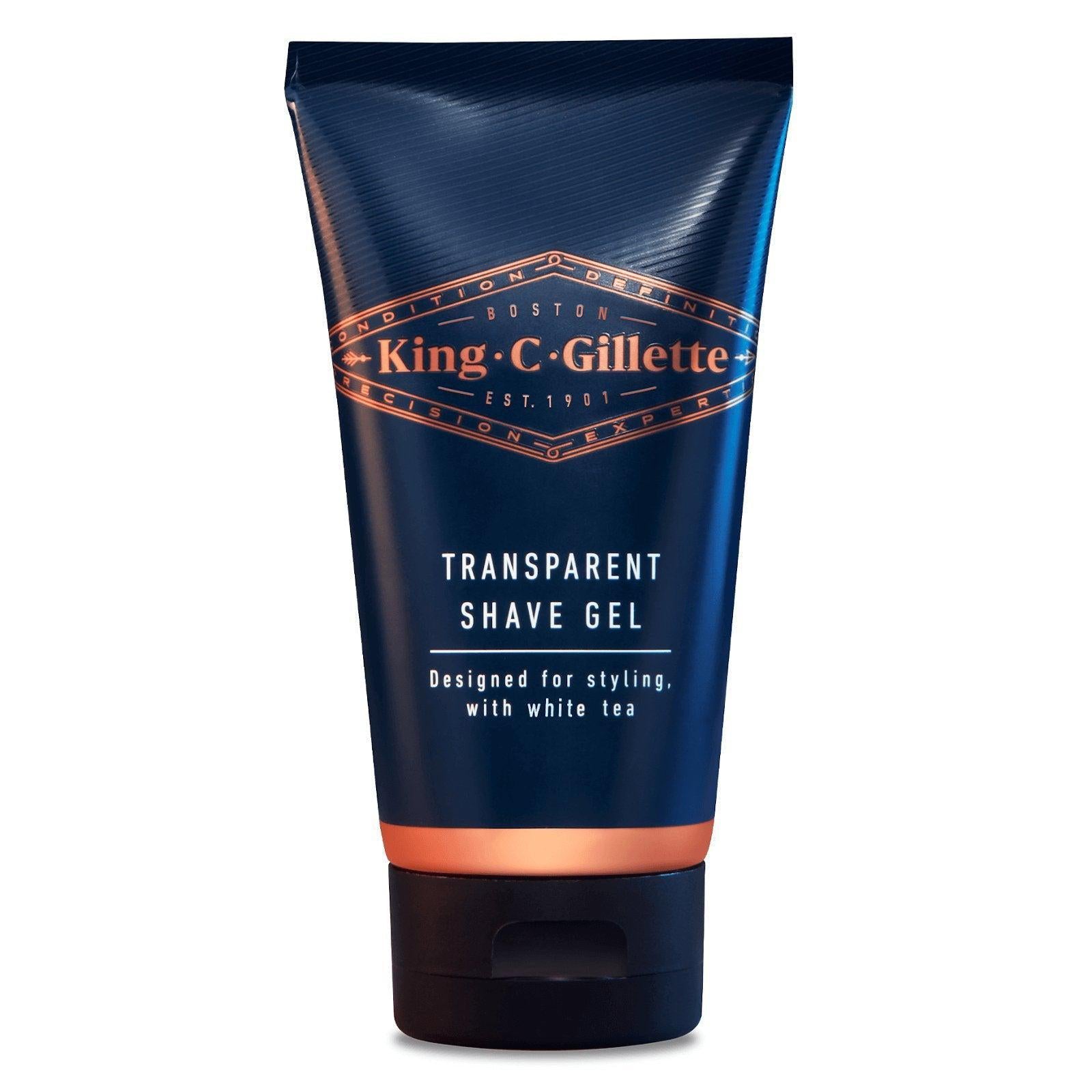 King C. Gillette Shaving Gel - Contains Aloe Vera and White Tea Extracts - 150ml - Healthxpress.ie