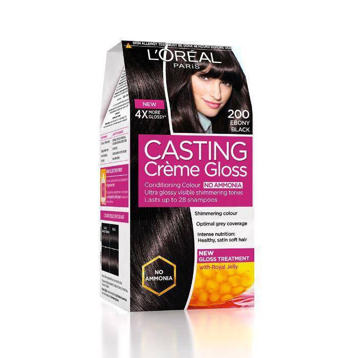 L'oreal Casting Creme Gloss Semi-Permanent Hair Color - Ebony Black 200 - Healthxpress.ie