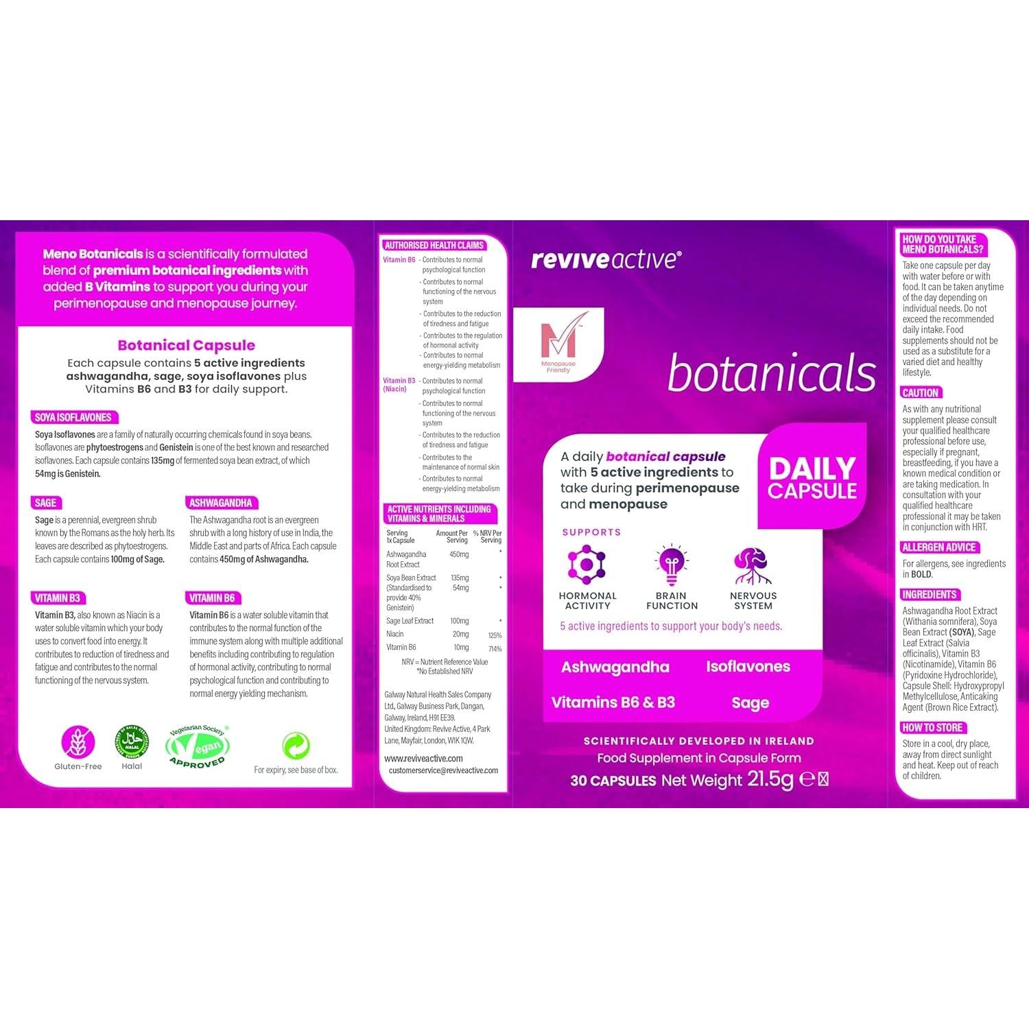 Meno Botanicals Supplement - Natural Support for Perimenopause, Menopause, and Post-Menopause. - 30-Day Supply