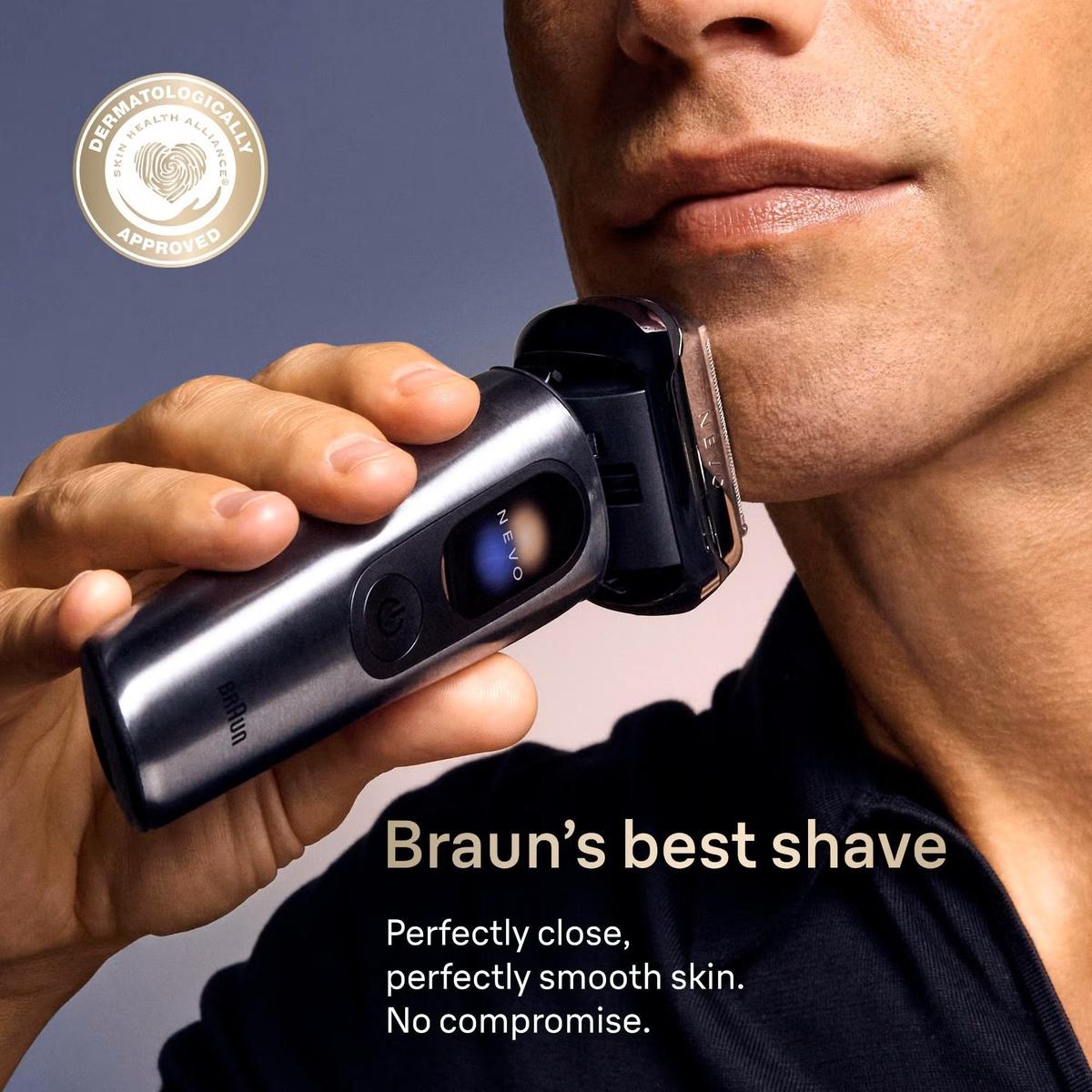 Braun Nevo 17010C Electric Shaver for Men- With Power Case and 7-in-1 Nevo Care System, Graphite