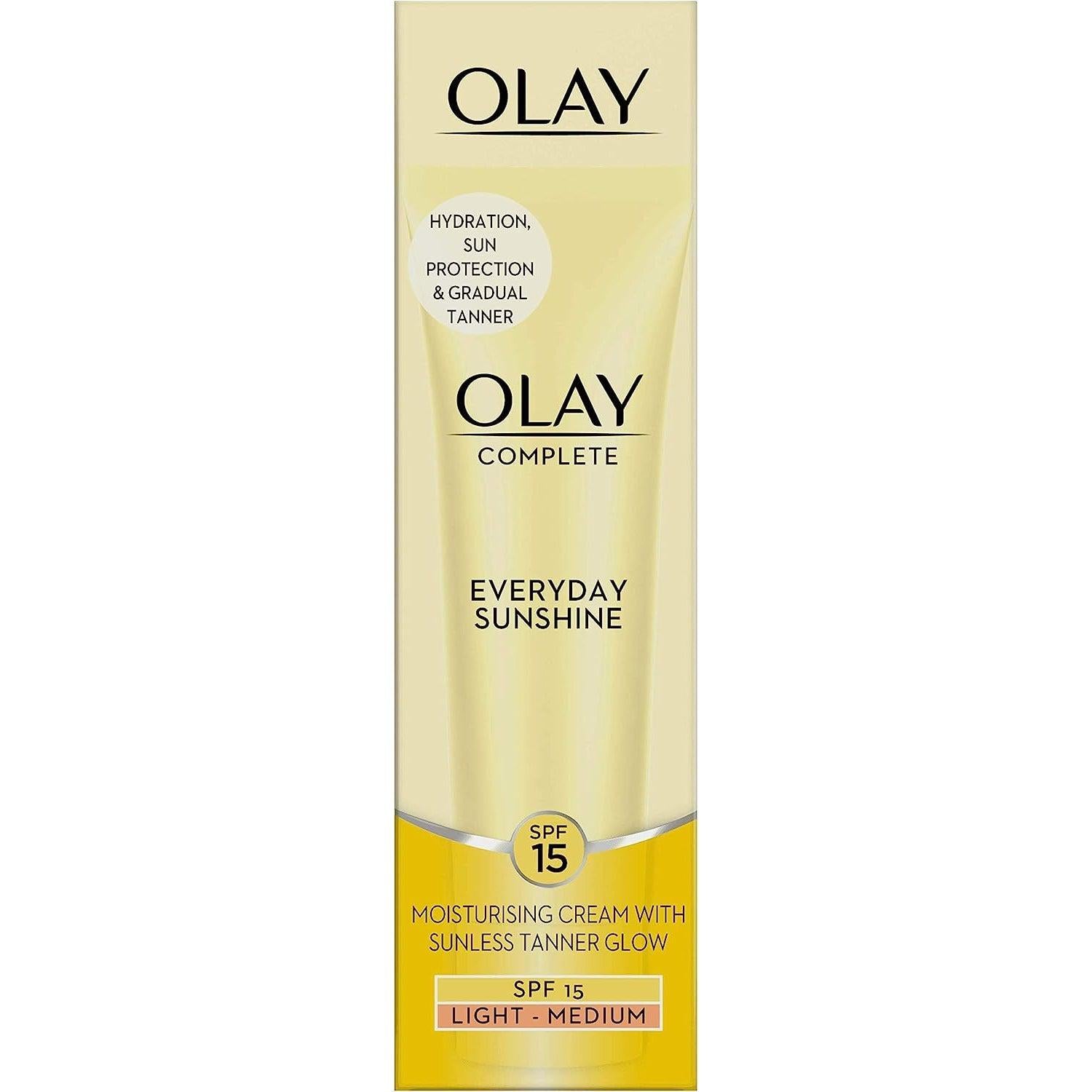 Olay Complete Everyday Sunshine Cream With Sunless Tanner SPF15 Light, 50 ml - Healthxpress.ie