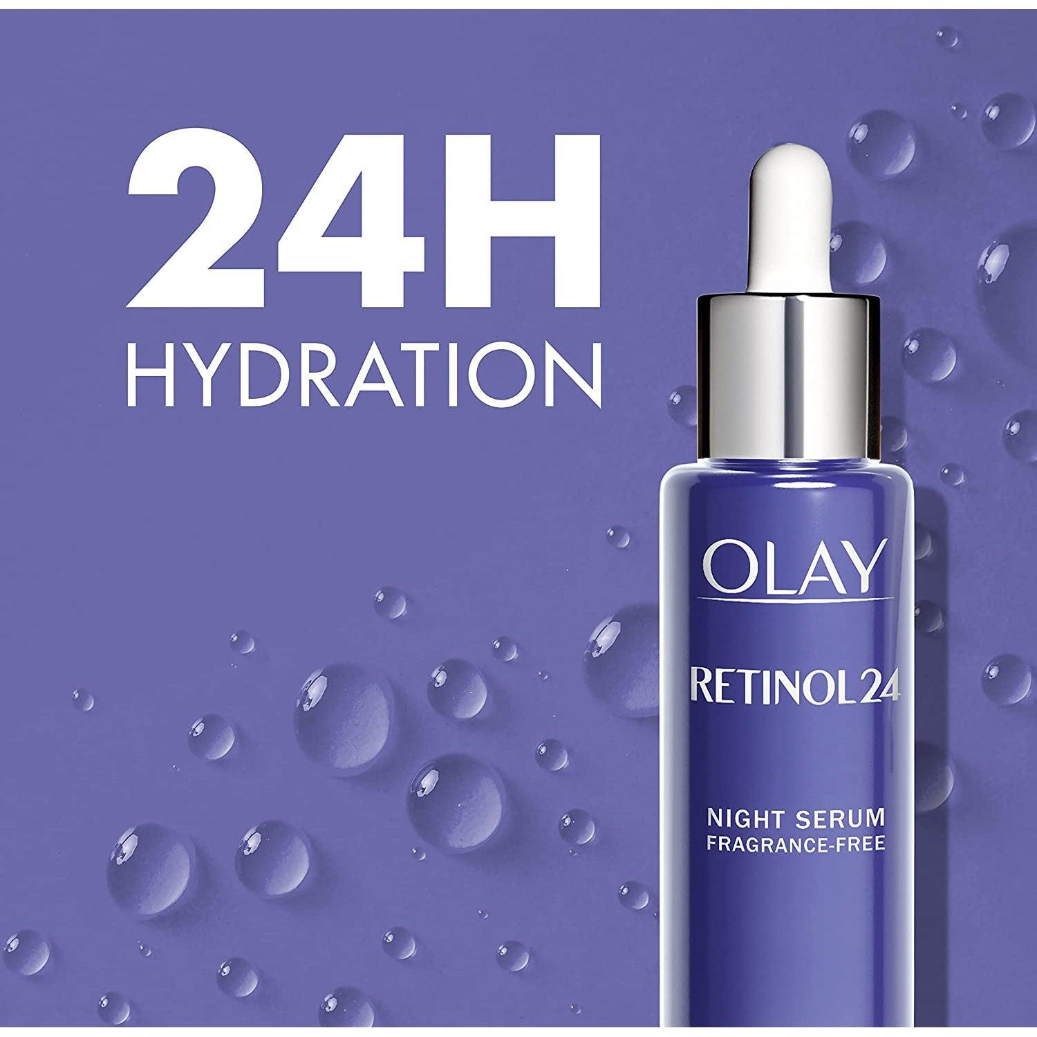 Olay Retinol Serum For Face, 24 Night Serum With Retinoid Complex + Vitamin B3, Fragrance Free, 40 ml - Healthxpress.ie