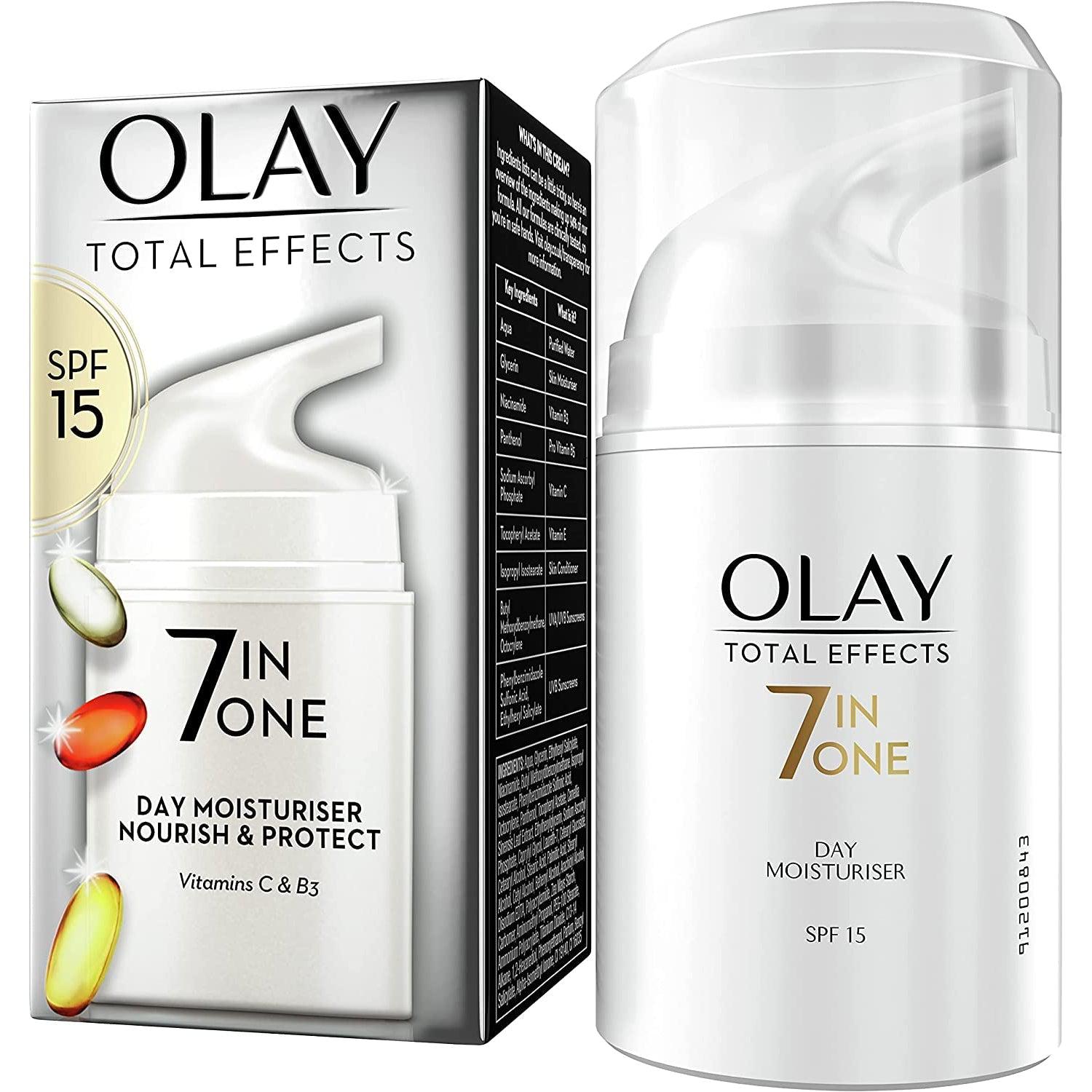 Olay Total Effects 7-In-1 Anti-Ageing Moisturiser With Spf15, Niacinamide, Vitamin C And E, 50 Ml - Healthxpress.ie
