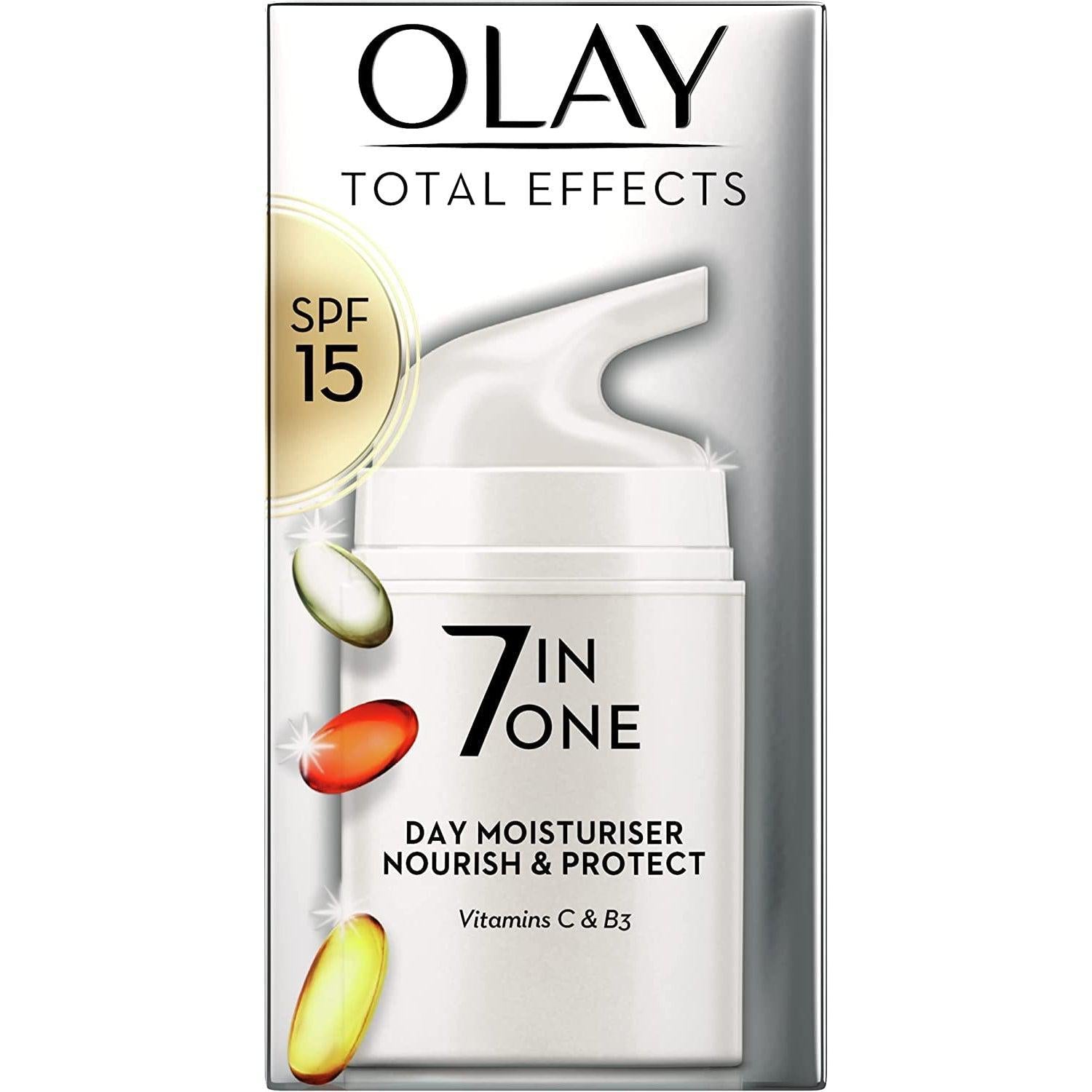 Olay Total Effects 7-In-1 Anti-Ageing Moisturiser With Spf15, Niacinamide, Vitamin C And E, 50 Ml - Healthxpress.ie