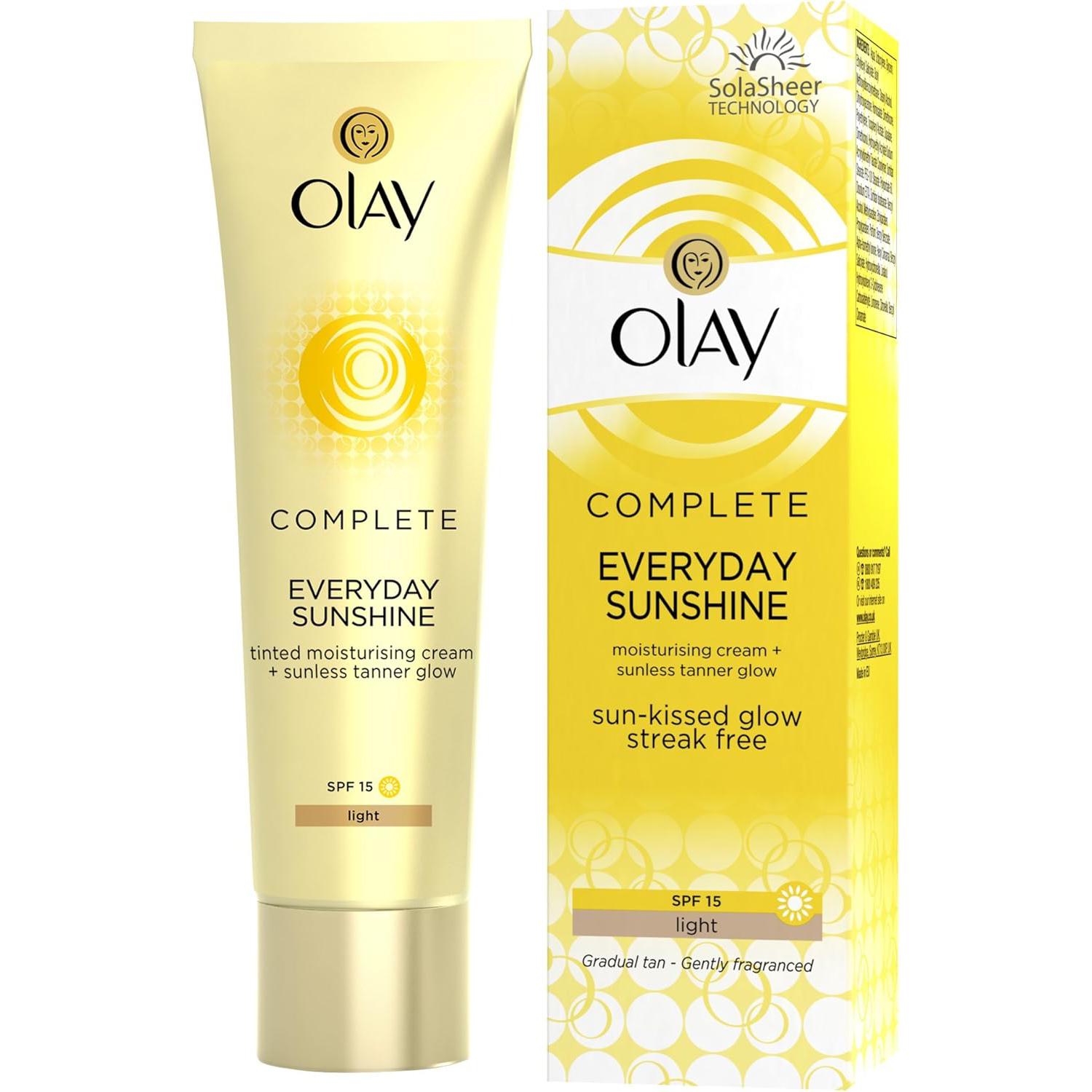 Olay Complete Everyday Sunshine Cream With Sunless Tanner SPF15 Light, 50 ml