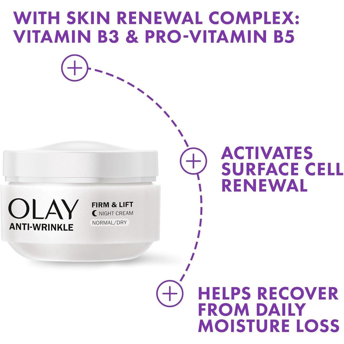 OLAY Anti-Wrinkle Firm & Lift Night Cream - Normal to Dry Skin - Healthxpress.ie