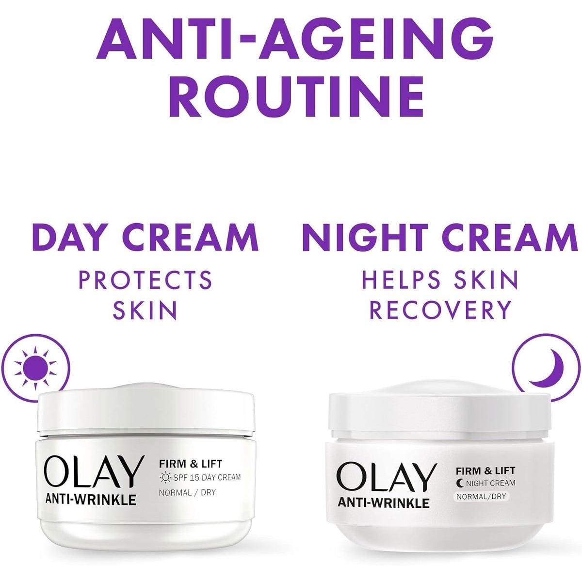 OLAY Anti-Wrinkle Firm & Lift Night Cream - Normal to Dry Skin - Healthxpress.ie
