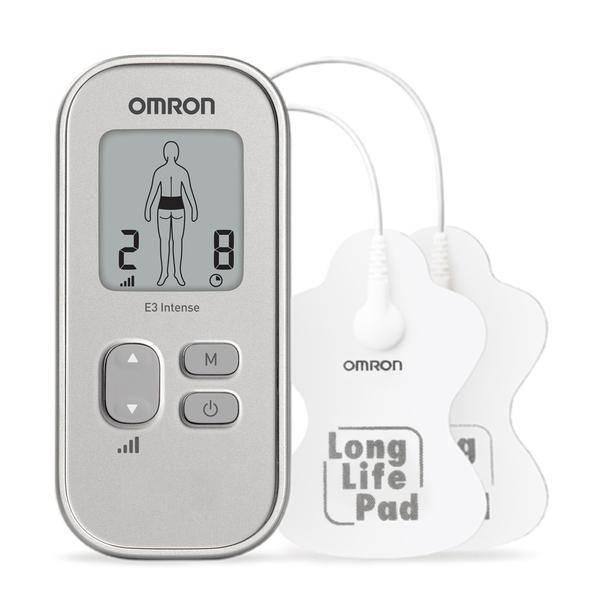 Omron HV-F021-ESL Pain Reliever E3 Intense - Portable and Automatic - Silver