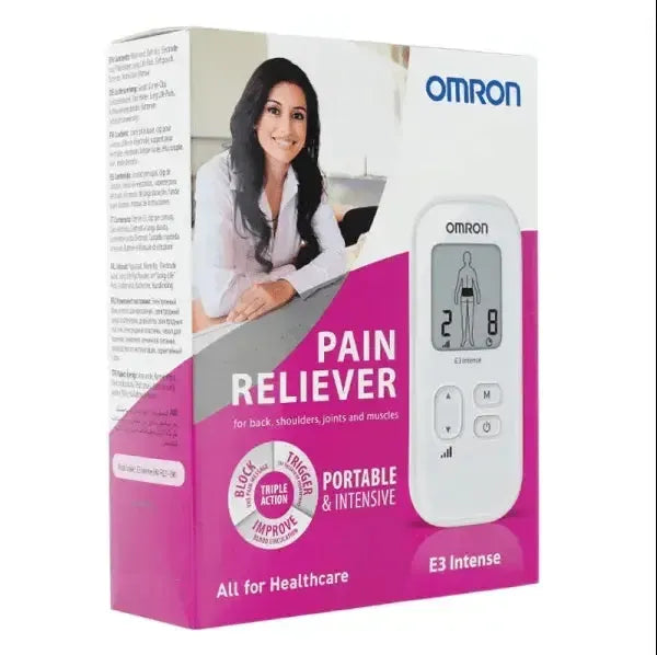Omron HV-F021-ESL Pain Reliever E3 Intense - Portable and Automatic - Silver - Healthxpress.ie